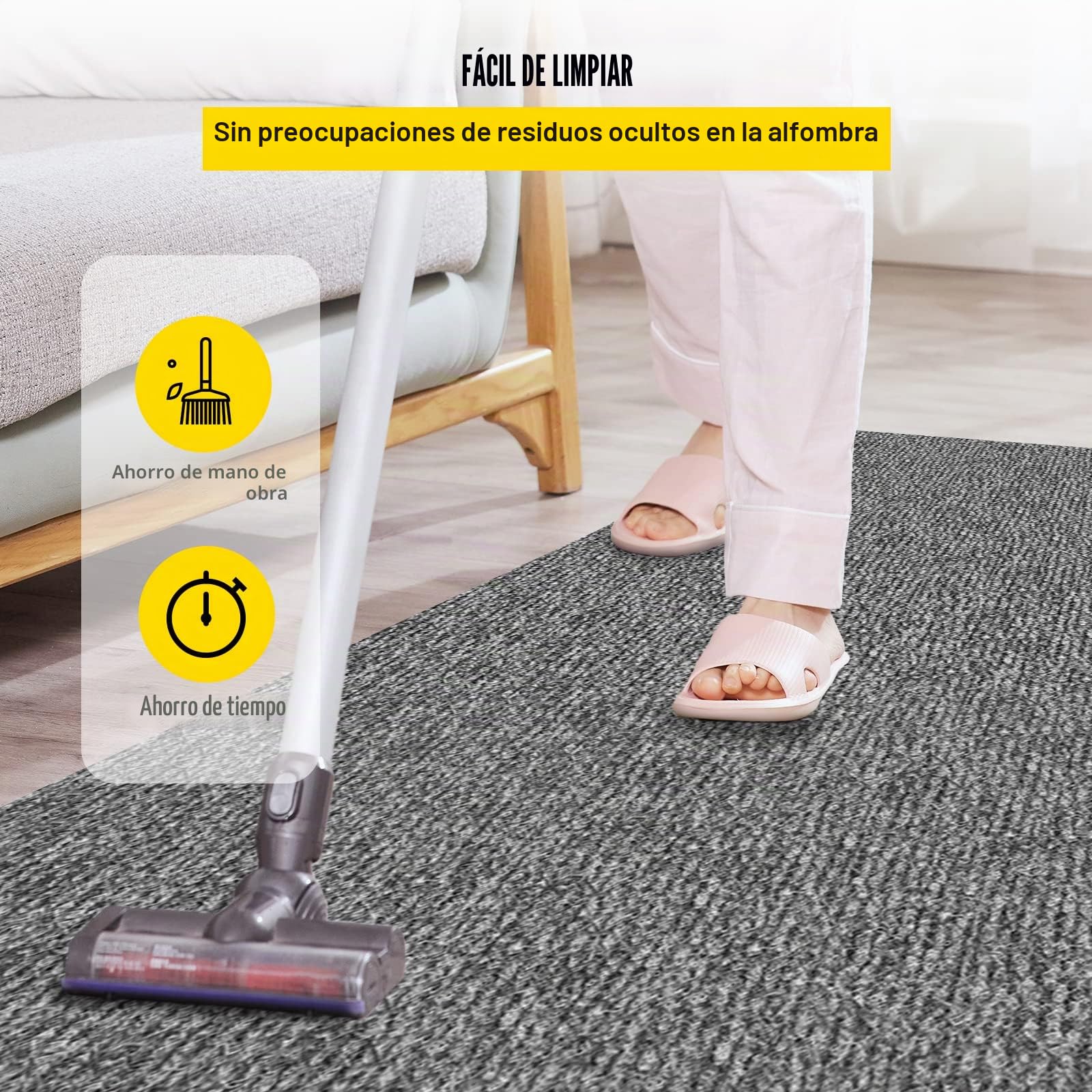 VEVOR Alfombra de Poliéster de 1,8 x 4 m, Alfombra para Terraza y Patio Antideslizante, Espesor de 4,6 mm, Alfombras Marinas para Exteriores Baños Porche A Prueba de Agua de TPR Gris, Fácil de Limpiar