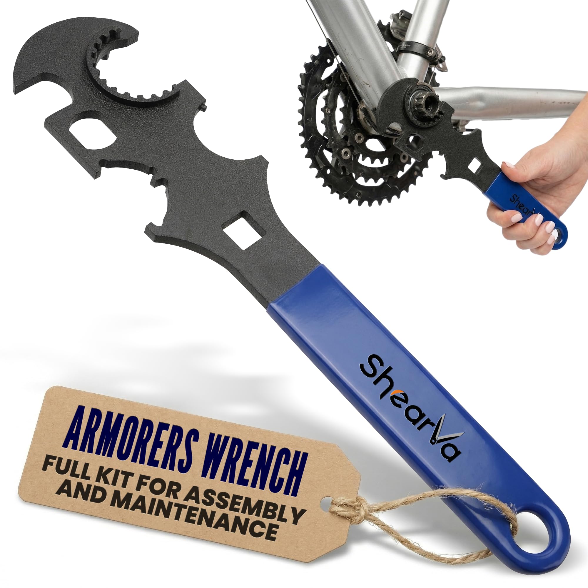 Shearva Heavy Duty Armorers Wrench - High-Carbon Steel AR Wrench with Non-Slip Grip for Equipment Maintenance, Nut Removal, Automotive Repairs and