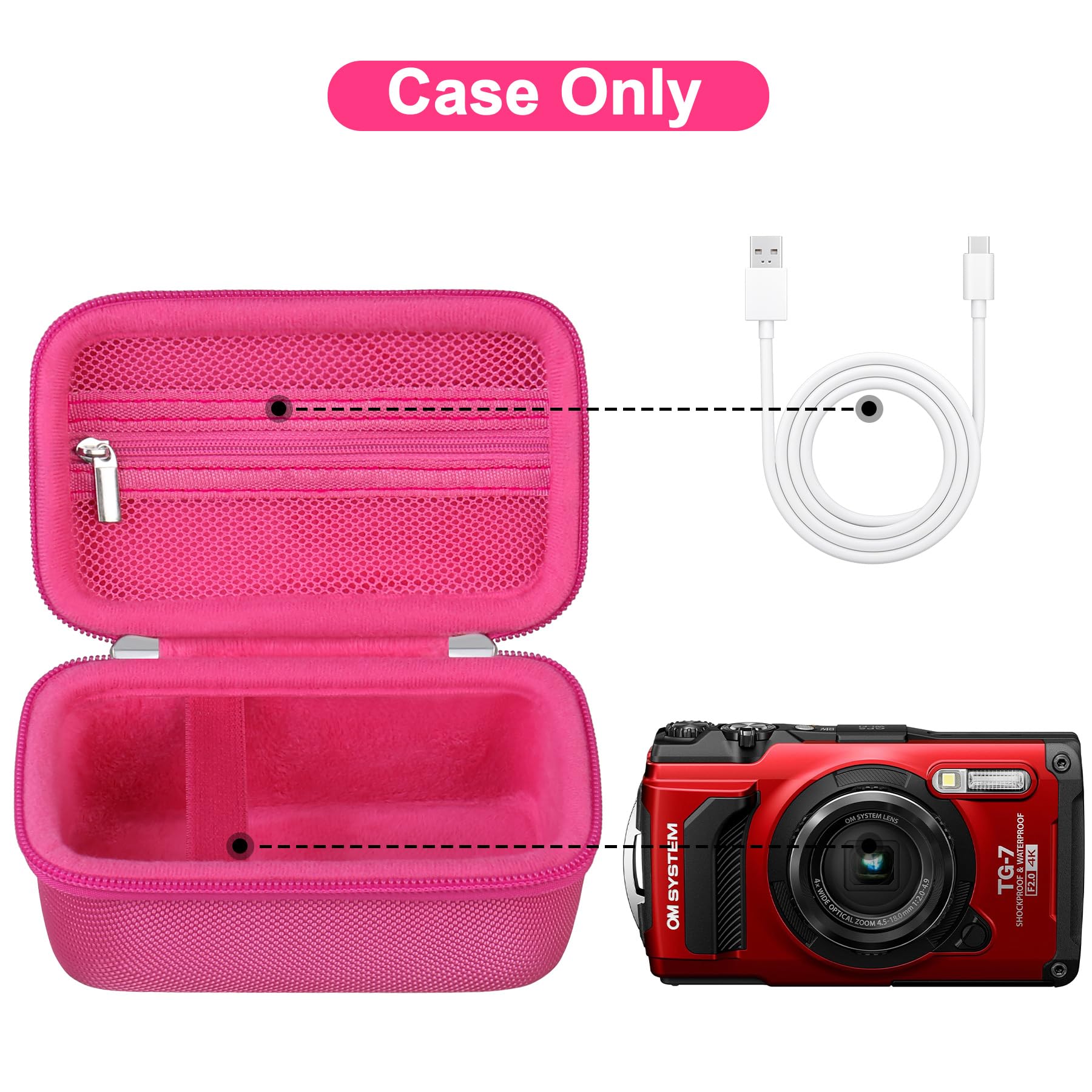 Amazon.com : Canboc Carrying Case for OM SYSTEM Tough TG-7/ OM