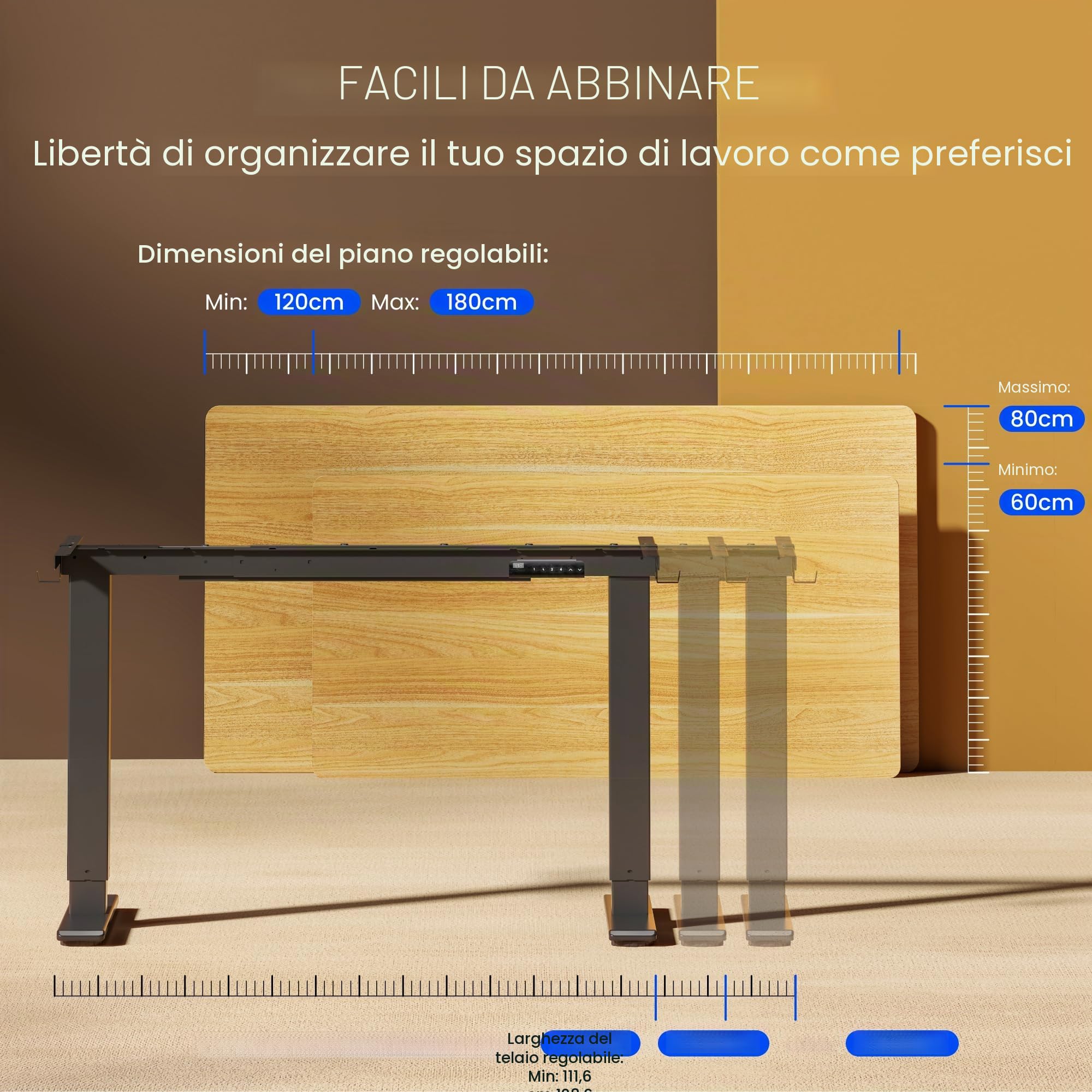 FLEXISPOT E1 PRO Scrivania Regolabile in Altezza con 2 Motori con Memoria Automatica Intelligente Standing Desk Scrivania Elettrica Scrivania Motorizzata
