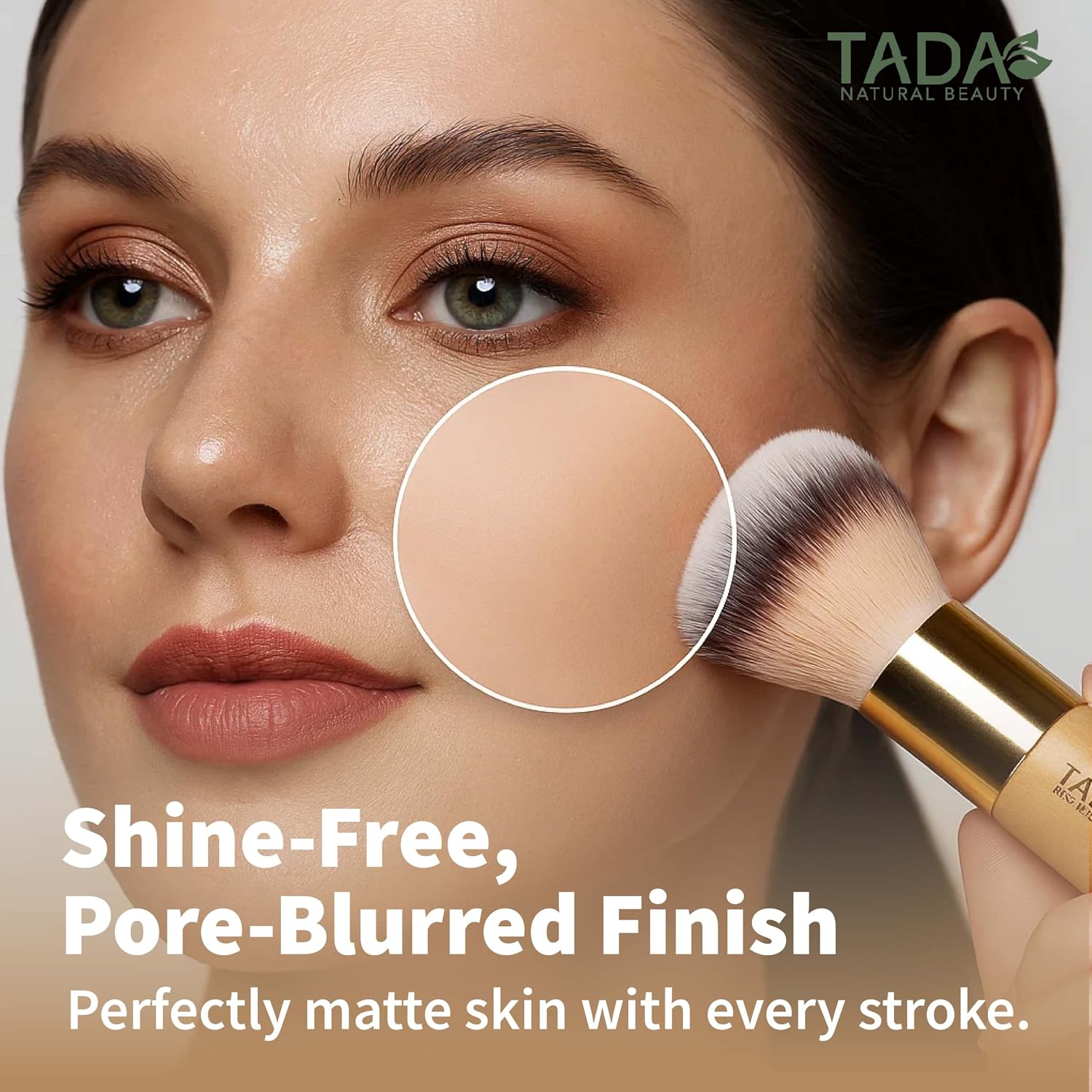 TADA Natural Beauty Makeup Brush - Kabuki Brush Blush Brush, Setting Powder Blush & Bronzer (Powder Brush)