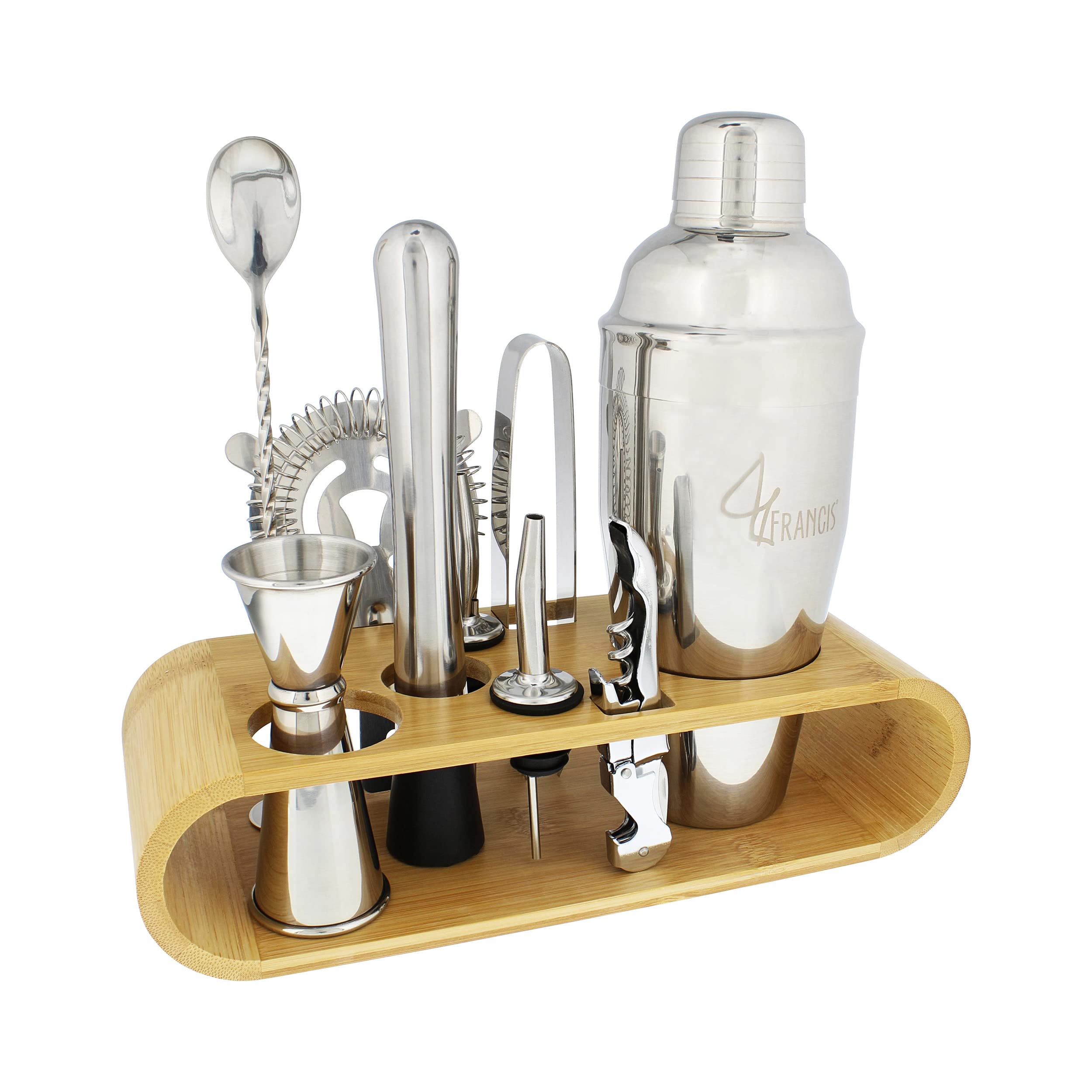 Cocktail Mixer Shaker Set Bartender Kit Set with 10 Bartending/Mixologist Tools for Home Bar, Party Bar, Bar Cart Decor