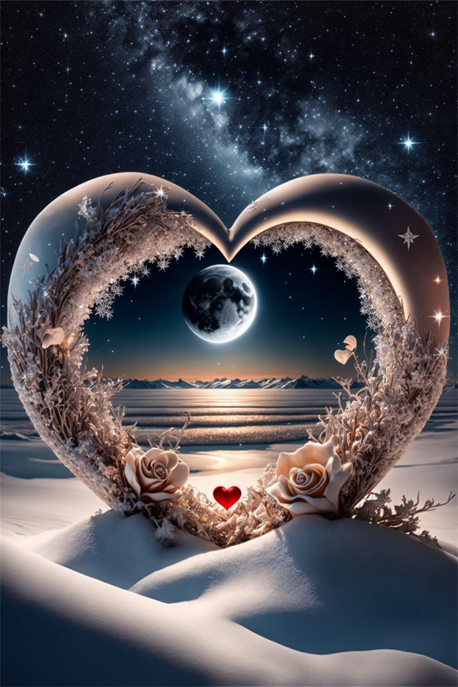 Puzzle dla dorosłych, 700 elementów, Beach Love Roses, grafika, puzzle 52 x 38 cm, kolorowe puzzle "zrób to sam" do dekoracji domu, rodzinne puzzle dla początkujących i dzieci