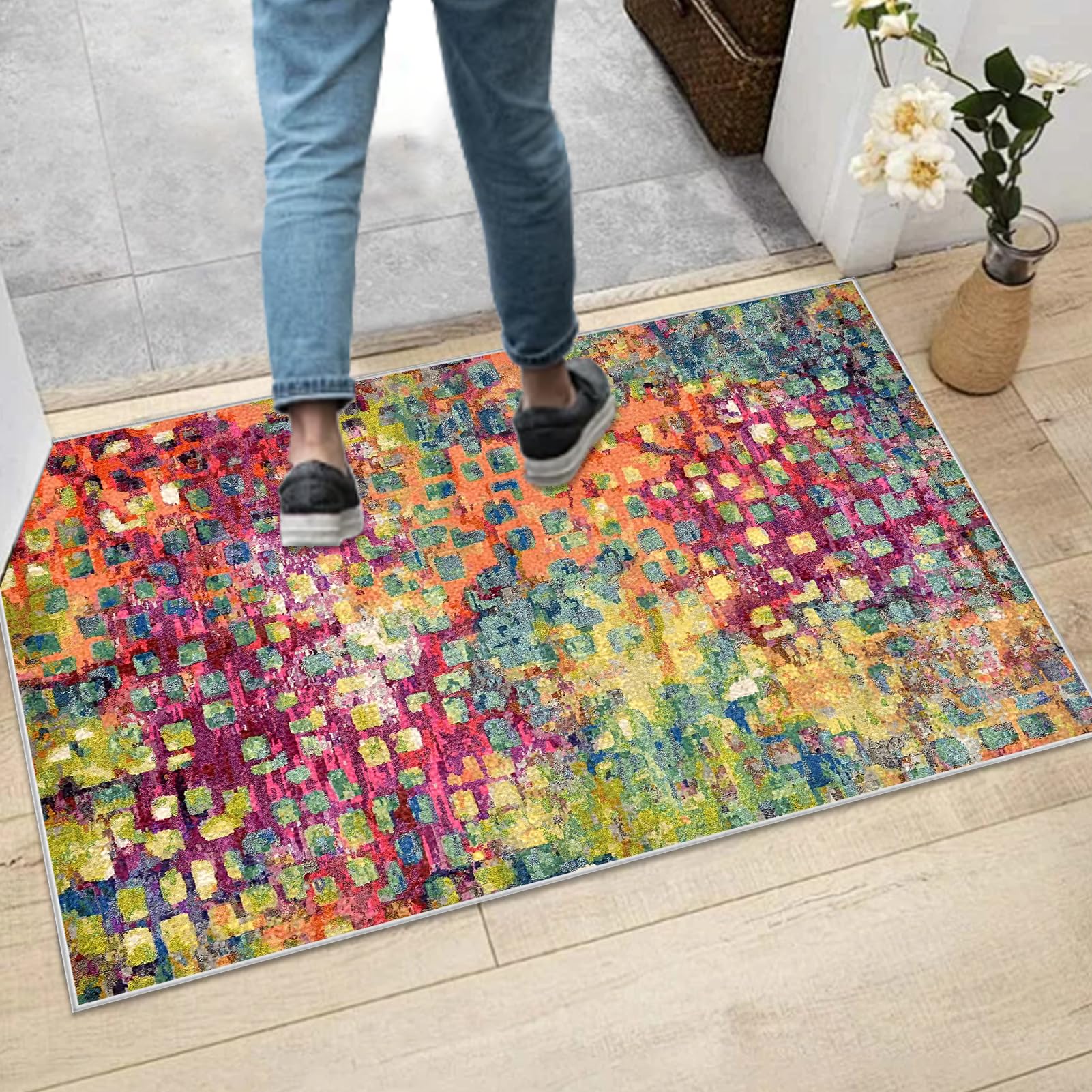 Tappeto Cucina Antiscivolo Tappeto Passatoia Corridoio Lavabile 110 x 450 cm Tappeto Corridoio Lungo a pelo Corto Assorbente Tappeti Runner Ingresso Tappeto Runner Passatoia Tappeto Entrata Interno