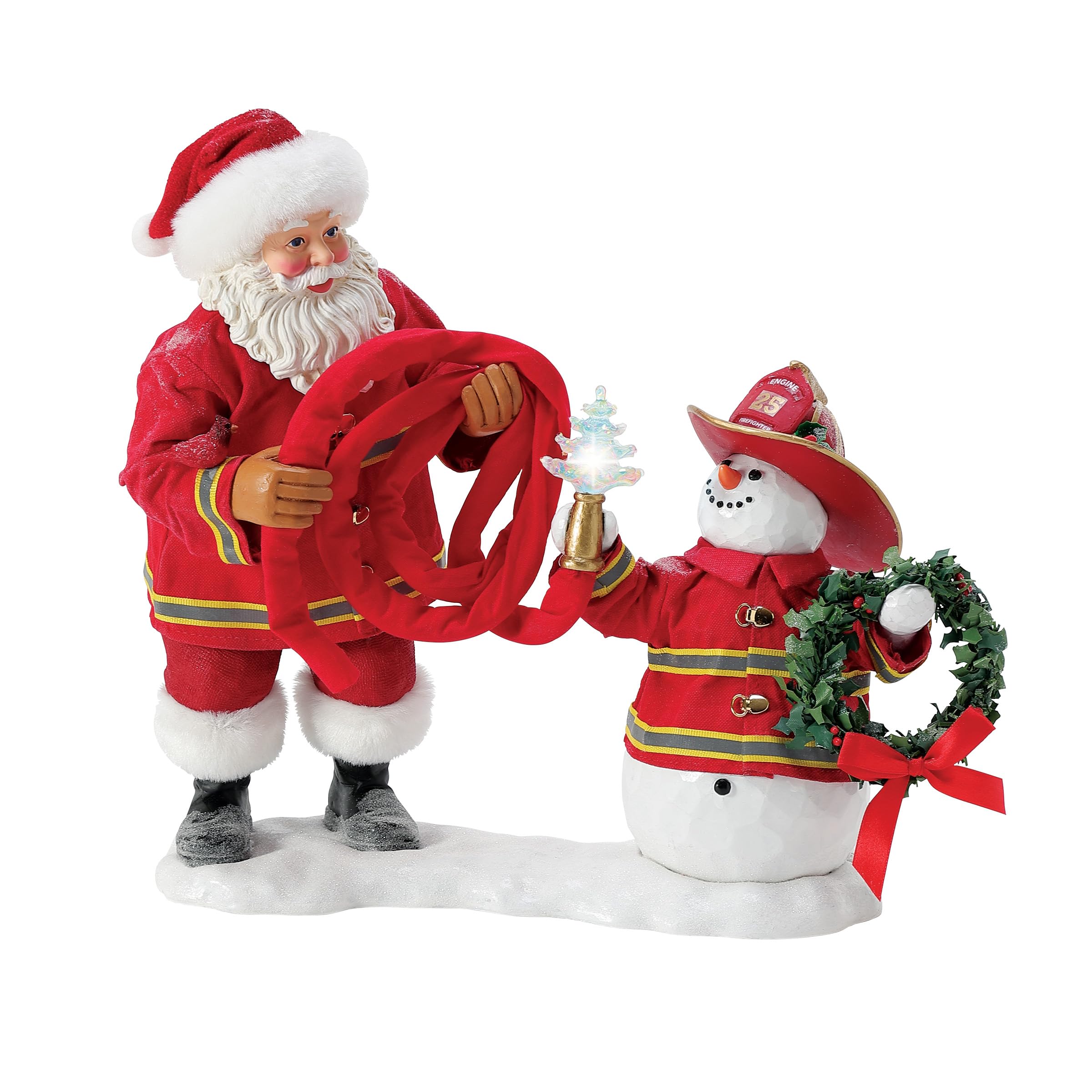 Père Noël et Bonhomme de Neige Pompiers Possible Dreams pour embellir votre salon en hiver