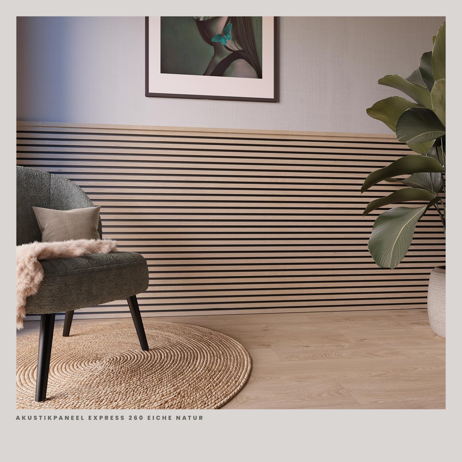 KGM Abschlussleiste für Akustikpaneele ExPress und Blend Eiche Natur 18 x 22 mm – für moderne Wandverkleidung & Wandpaneele Holz