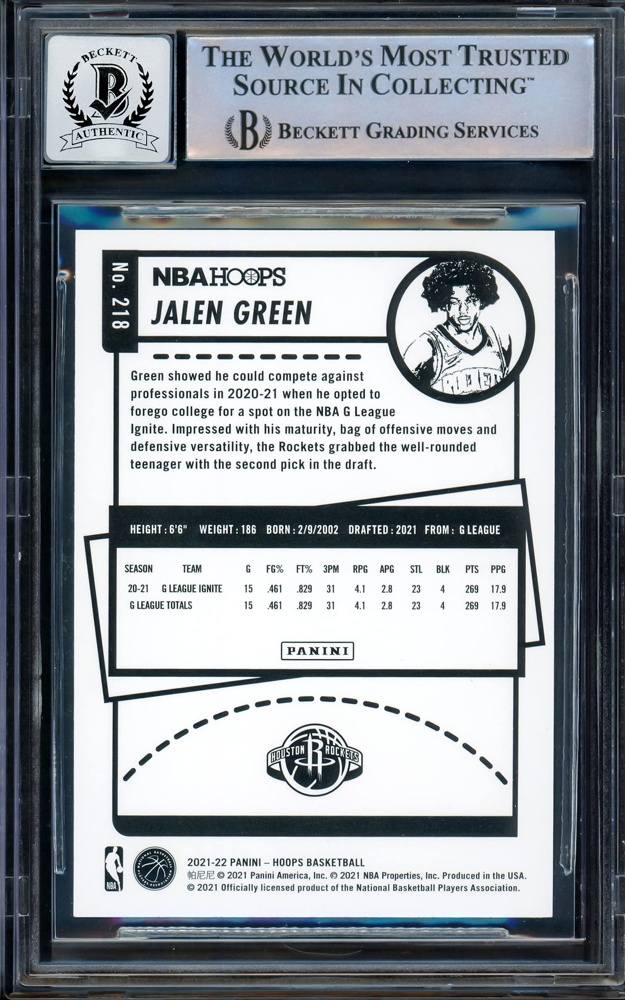NBAカード JALEN GREEN AUTO Amazon.com: Jalen Green Autographed 2021-22 N.B.A Hoops Blue