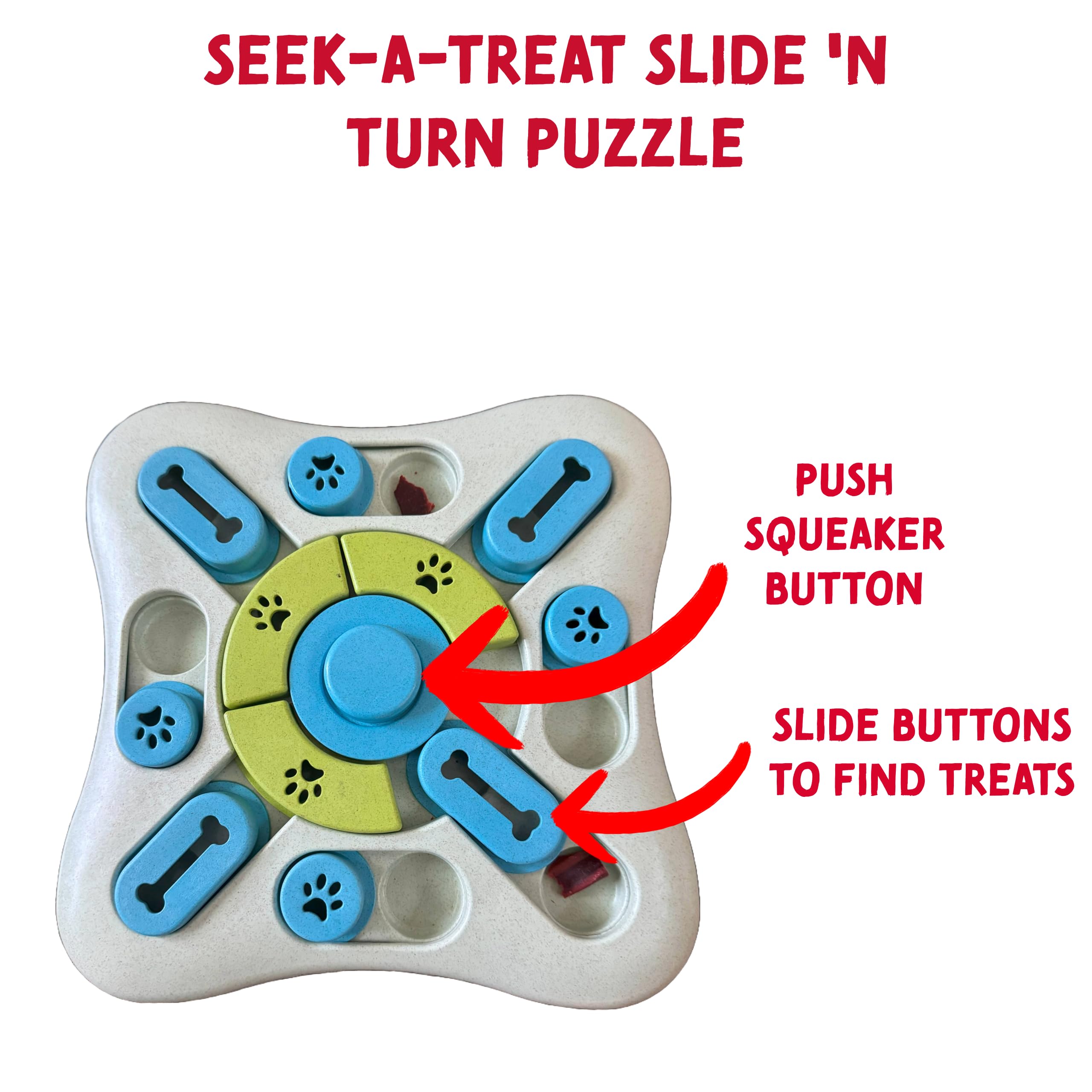Pet Supplies : SPOT Seek A Treat Slide' N Turn Puzzle -Interactive