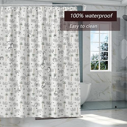 Miniatura 8 de Forro de cortina de ducha, forro de ducha cuadrado de PEVA 4G, cortinas de ducha impermeables de plástico, 72 x 72 pulgadas con agujeros para