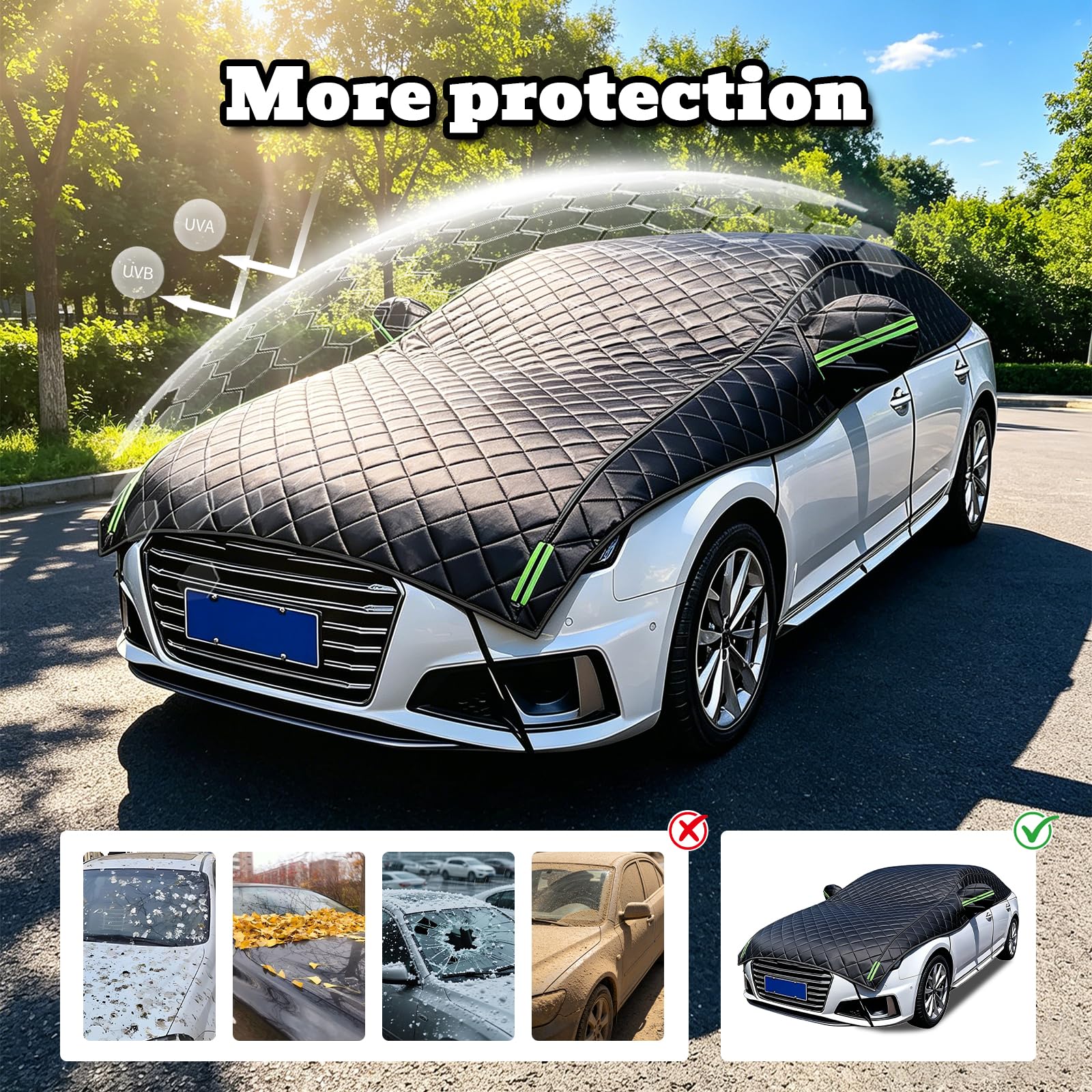 Telo Copriauto Antigrandine per Renault Captur 2023-2024,Copertura Parziale Auto Anti-Grandine Esterna, Multistagione, Impermeabile, Anti-Sole e Antivento Dk5