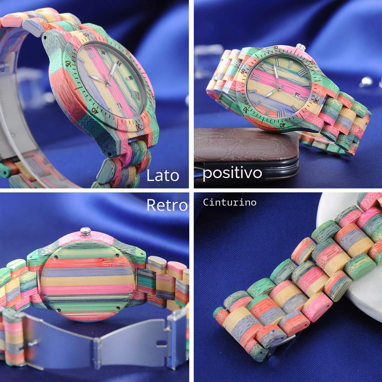 SUPBRO Orologio da Uomo Quarzo e donne in Legno, naturale Orologio di Legno con Movimento al Quarzo Giapponese, con cinturino regolabile