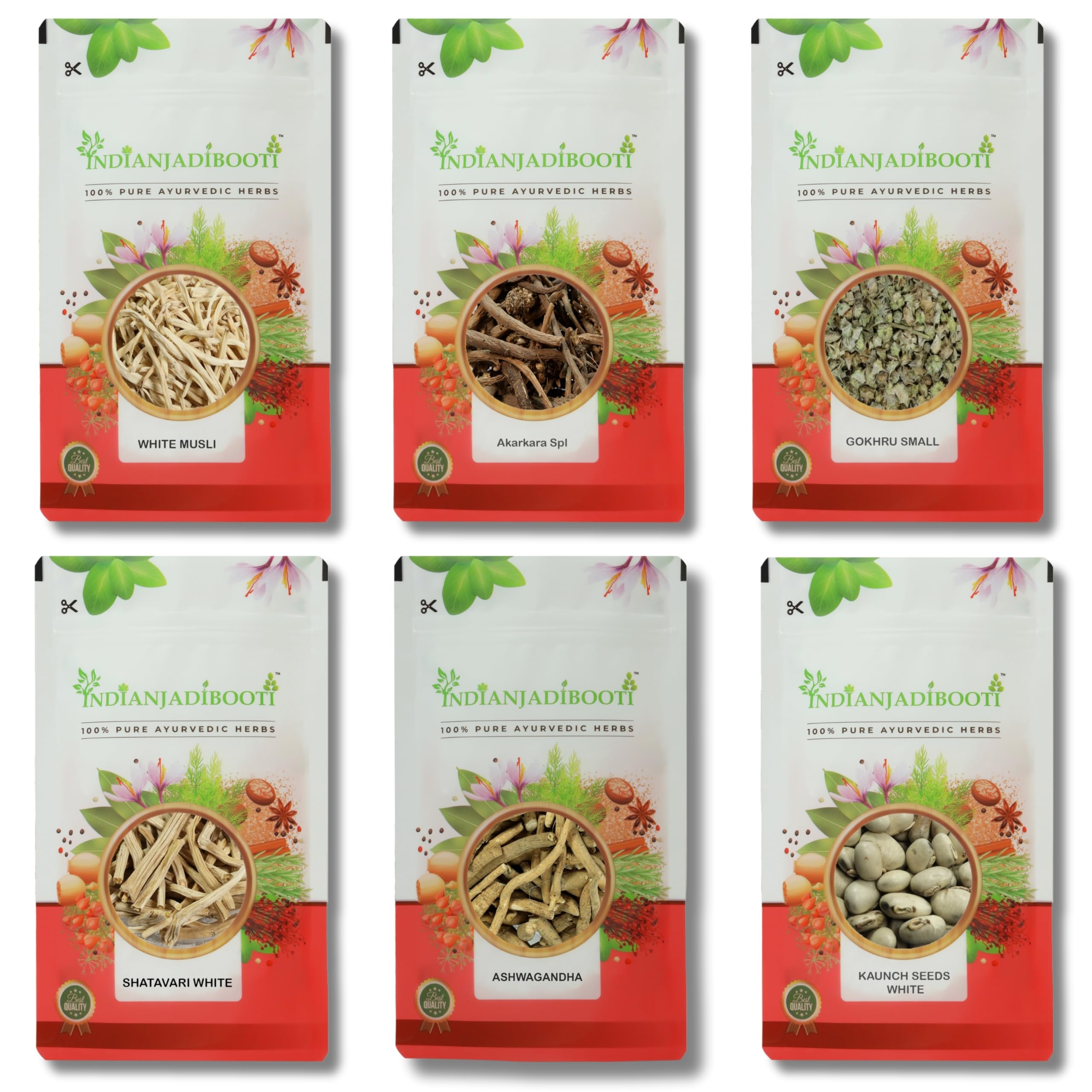 IndianJadiBooti | Ayurvedic Strength & Stamina Mix for Men | Natural Muscle Support | Pure & Raw Herbs 7-Herb Vitality Combo | Safed Musli, Akarkara, Ashwagandha, Shatavari, Vidarikand & Gokhru Powder (350g)-image-18