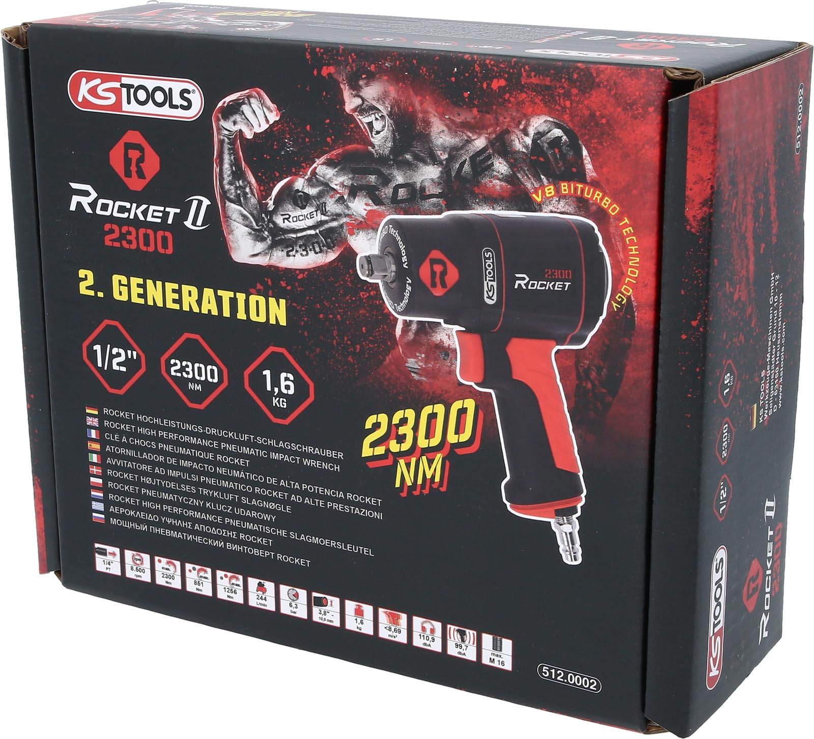 KS TOOLS 512.0002 Śrubokręt udarowy (zasil. pneumat.) pneumatyczny