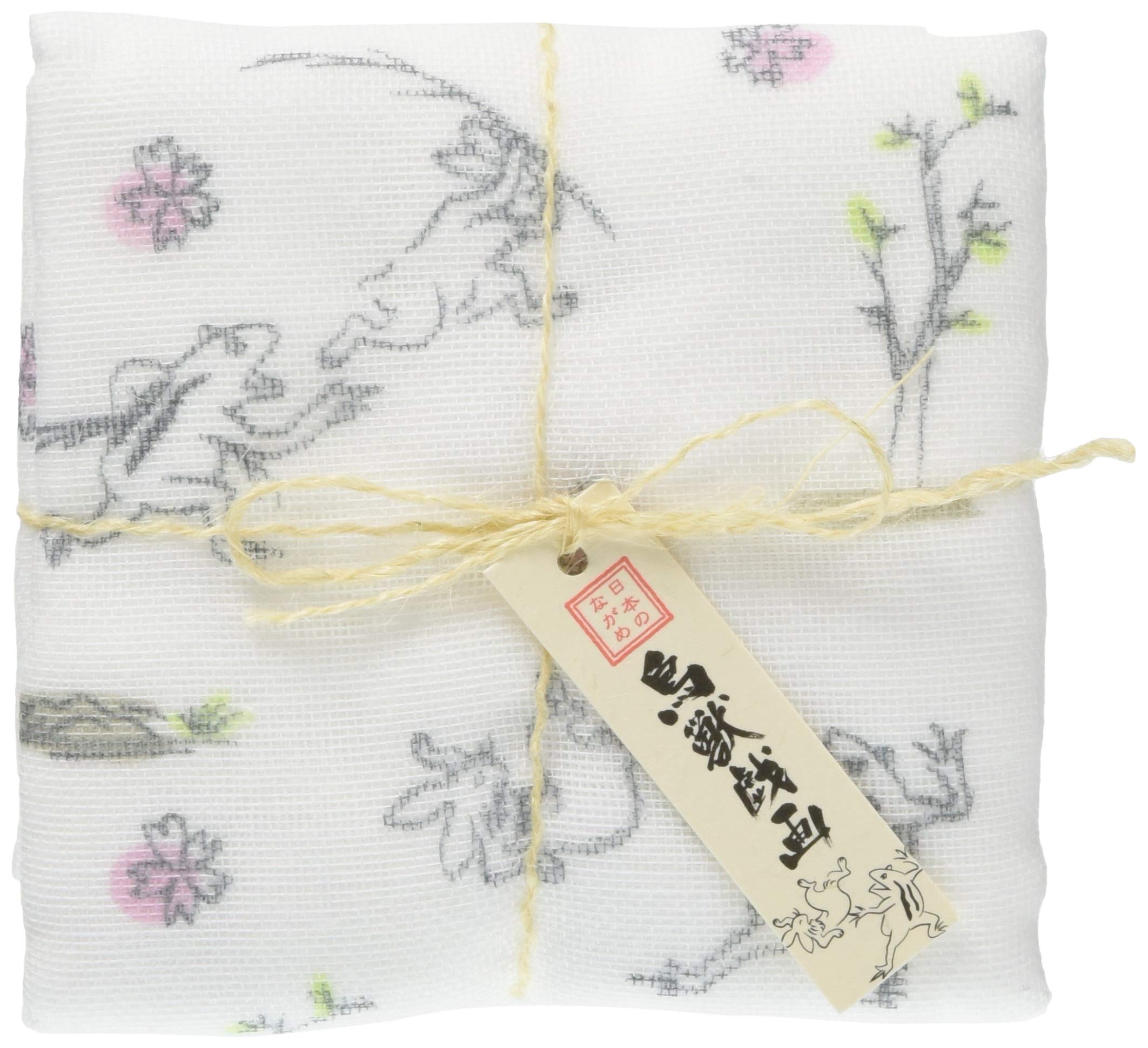 Amazon.co.jp: 丸全(Maruzen) 晒8重ガーゼハンカチ 鳥獣戯画 28×28cm