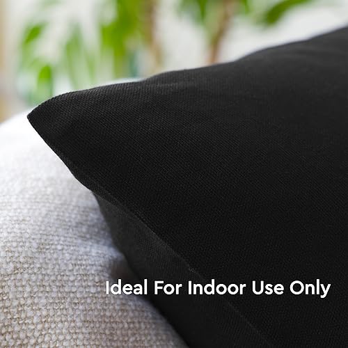 Miniatura 5 de Encasa Homes - Juego de 2 fundas de almohada, 24 x 24 pulgadas, lona de algodón teñidas, cuadradas, decorativas, para sofá, silla, cama y hogar,