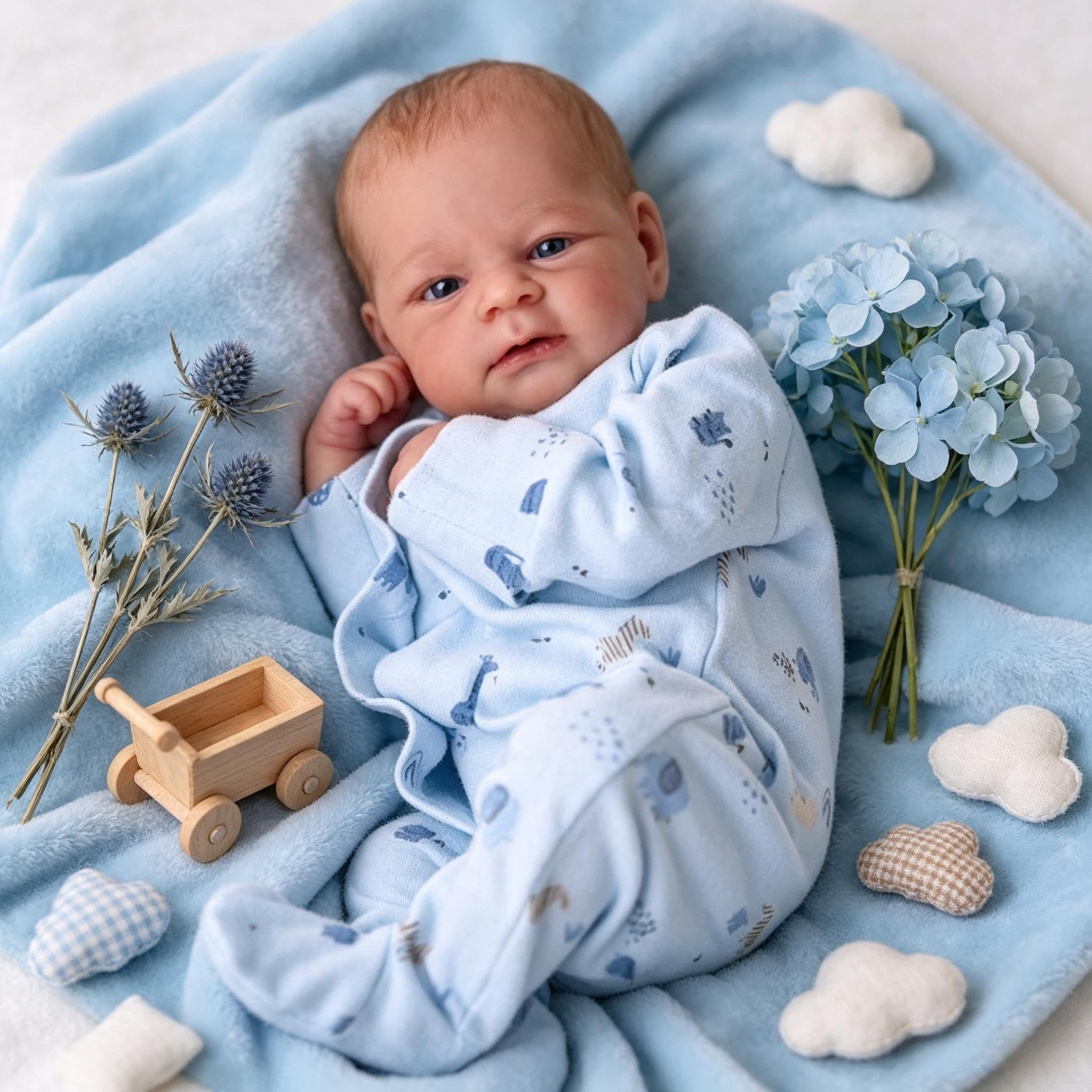 Realistyczne lalki Reborn Baby Dolls silikonowe na całe ciało 48 cm realistyczna lalka bobas blond chłopiec pełna winylowa silikonowa lalka niemowlęca realistyczna noworodek Reborn lalki z
