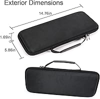 Vista 4 de RAIACE Funda de almacenamiento rígida compatible con teclado numérico Apple Magic Keyboard + Apple Magic Mouse. (solo funda), color negro