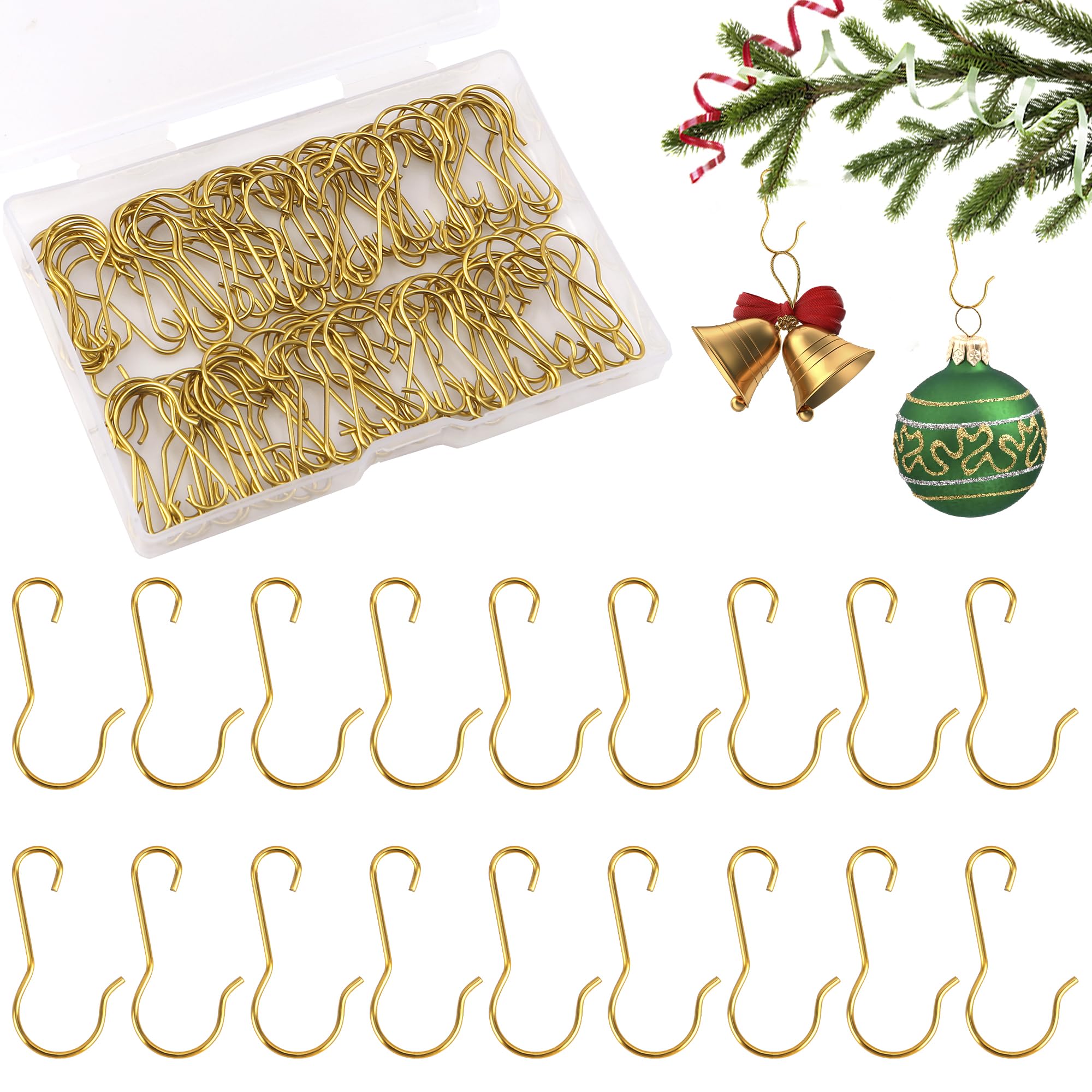 120Pcs Gold Christmas Ornaments Hangers Hooks For Christmas Tree Baubles, String Lights – Reusable Swirl S Hooks For Easy Xmas Art Craft Decorations By Amazon