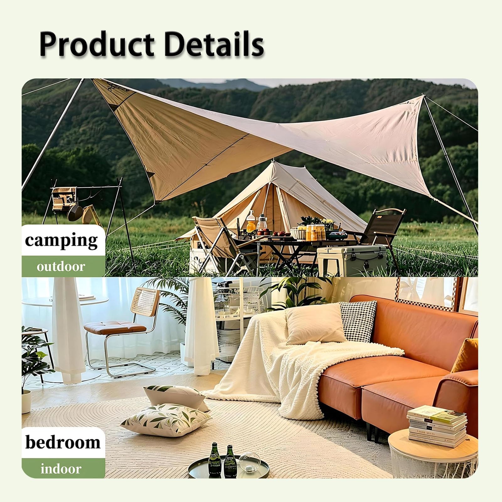 Aire Acondicionado Camping Portátil, Climatización Autocaravana 4800 BTU, Ventilador Enfriador Sin Tubo Evacuación con Deshumidificador para Caravana y Remolque