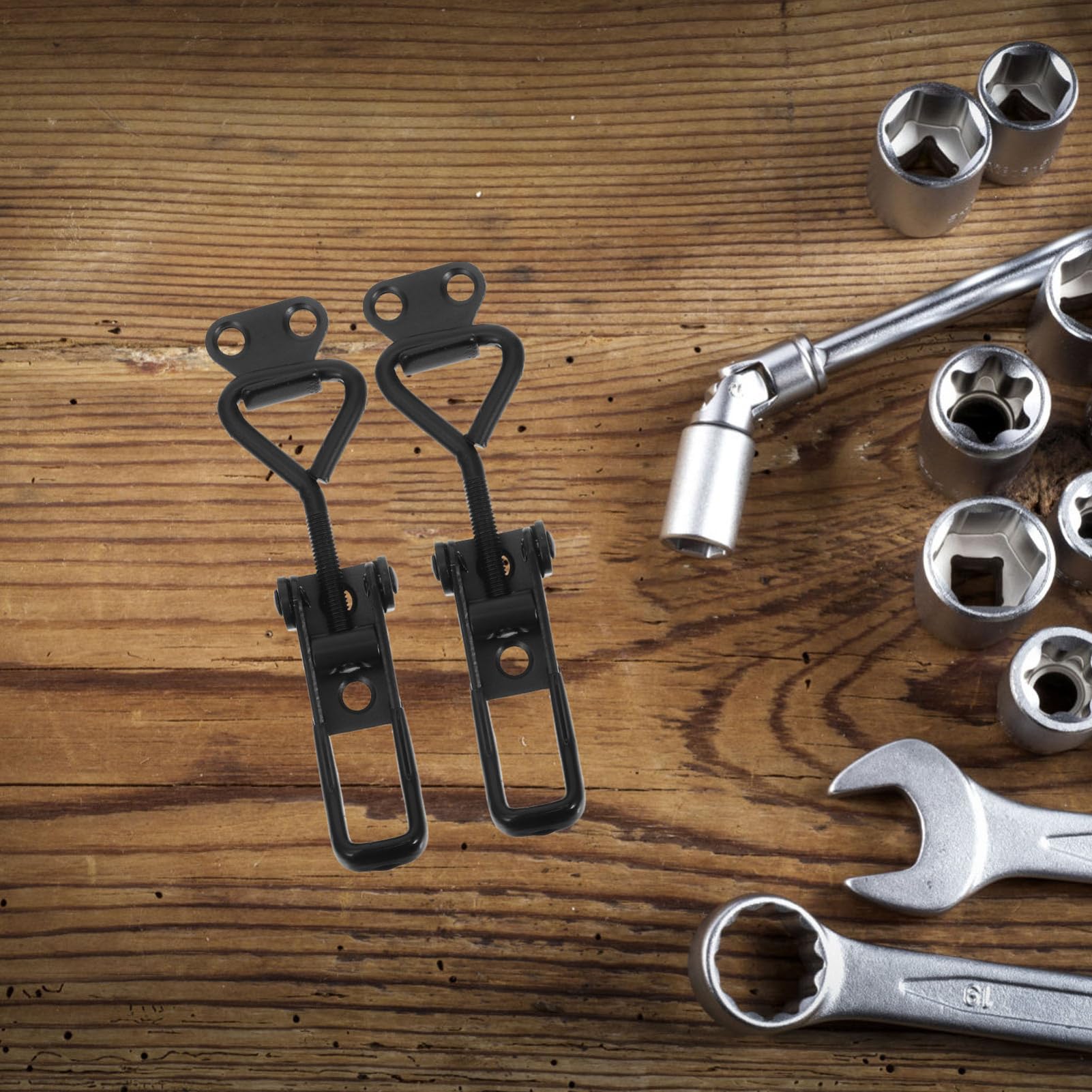 OSALADI 2pcs Quick Release Buckle Heavy Duty Toggle Clamp Latch Adjustable Toggle Clamp Latches Latch Clamp Toggle Clamp Latch Replacement Toggle Latch Metal Cabinet Clasp Lock Black Iron