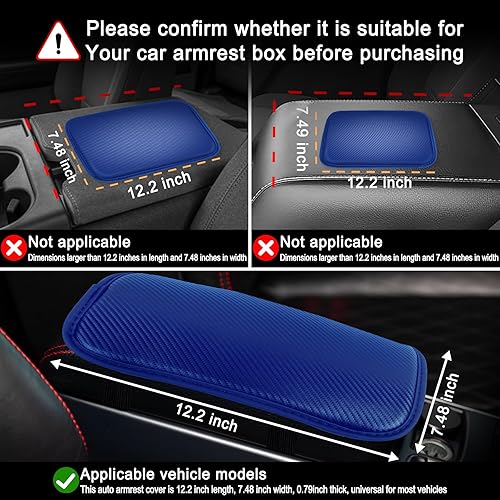 Vista 95 de Amiss Almohadilla de cuero sintético para consola central, protector universal para reposabrazos de automóvil, impermeable, antideslizante, suave