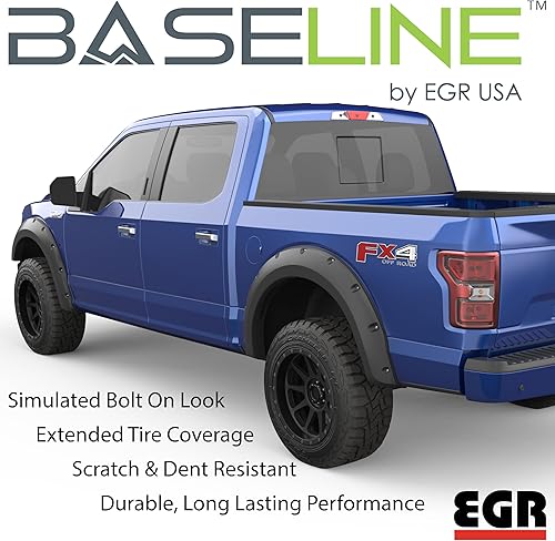 Miniatura 3 de BaseLine Flarez de EGR BLF1005 - Guardabarros de aspecto atornillado acabado negro texturizado compatible con modelos Ford F-150 seleccionados 15-17