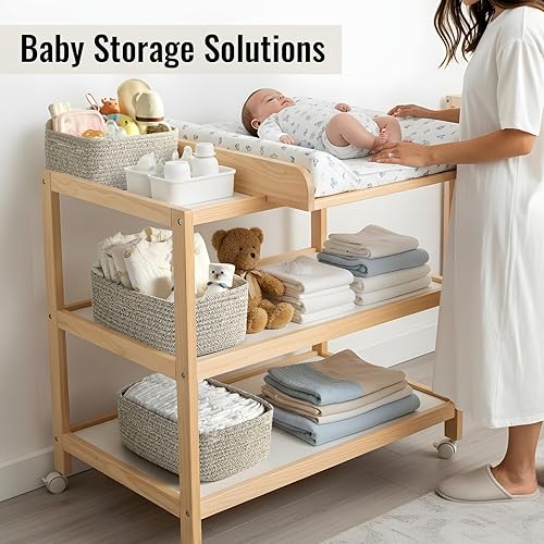 Miniatura 4 de Paquete de 8 cestas de almacenamiento pequeñas para organizar, cubos de cuerda tejida para baño, armario, organizador de estantes, bonita caja