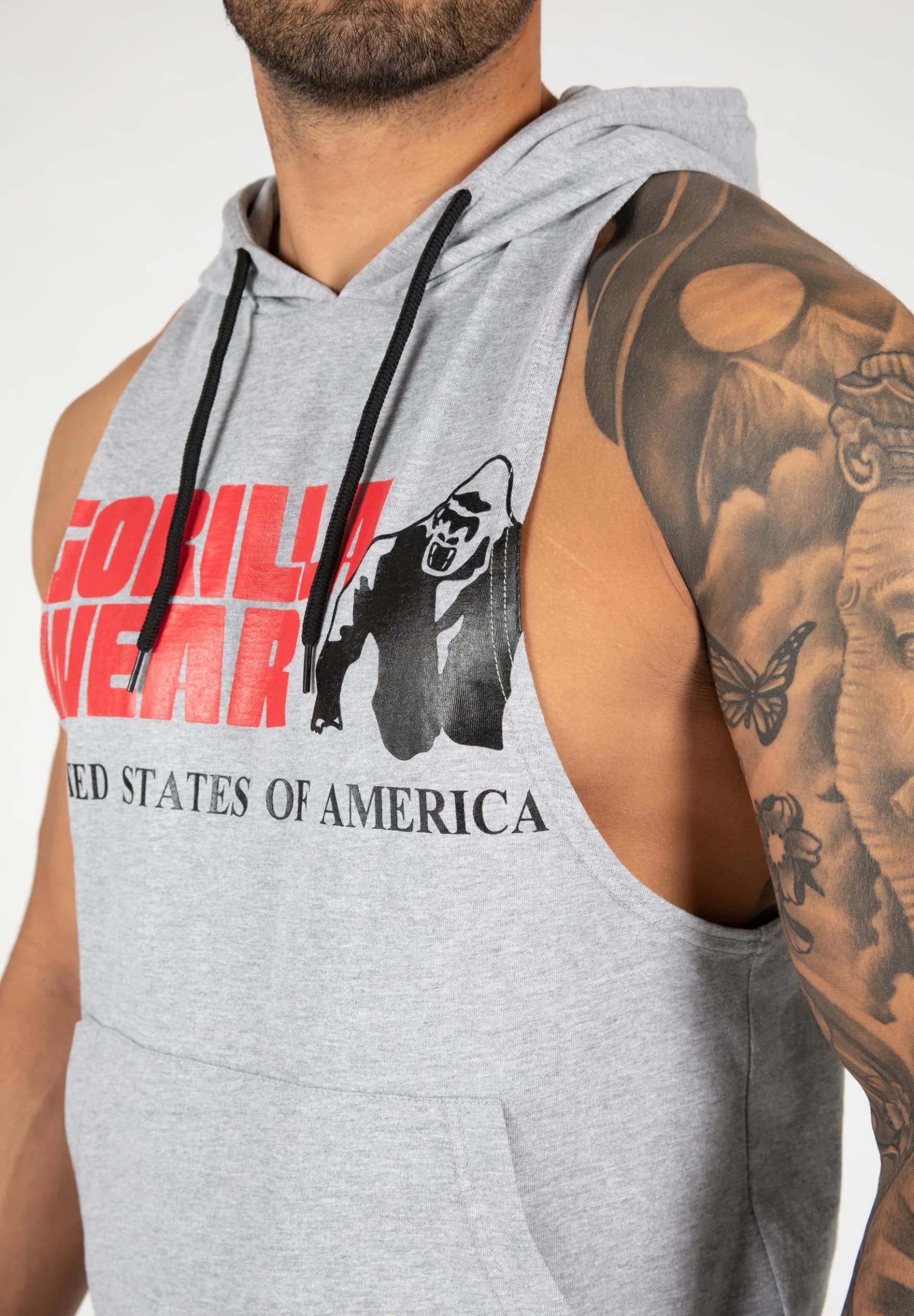 GORILLA WEAR Rogers Tank Top z kapturem - szary melanż