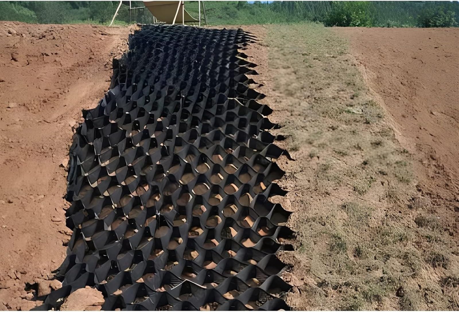 Griglia di Terra Geogrid, Griglie di Controllo del Fango del Terreno da 2 Pollici, Rinforzo del Pavimento, Pavimentazione Permeabile per Supporto, Pendenze, Griglie(1x3m(3.3x10ft))