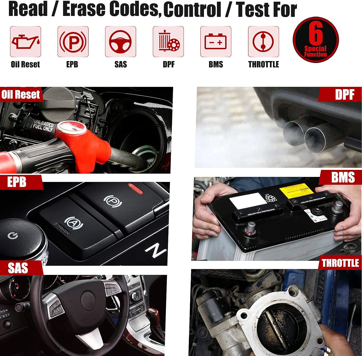 Autel OBD2 Scanner MaxiDiag MD806 PRO: 2023 All Modules Diagnostic Scan Tool with 7 Hot Services, Upgraded Ver. of MD802 MD805 MD806 MD808, Live Data, AutoScan, Oil Reset DP-F BMS SAS Throttle A/F EPB