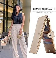 Vista 5 de Travelambo - Billetera con interferencia de radiofrecuencia (RFID) para mujer, tamaño grande, plegable, para varias tarjetas, con cremallera