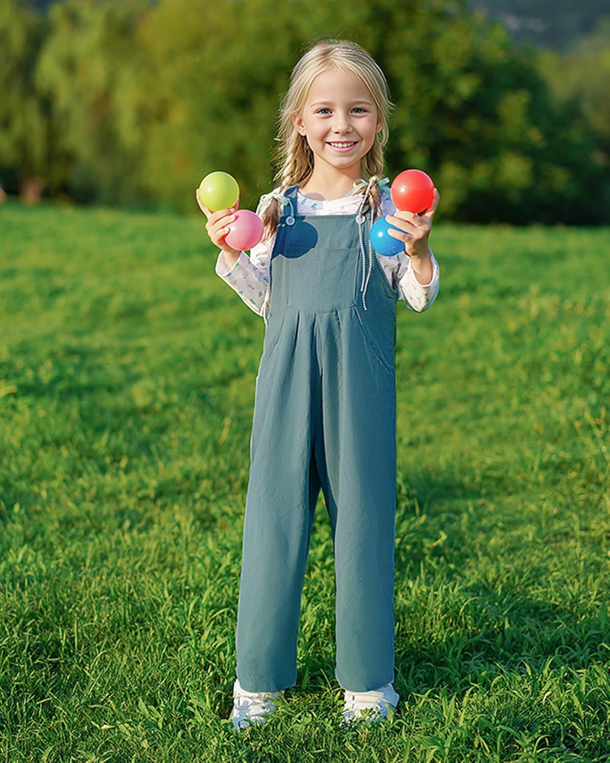 ZOEREA Toddler Girl Clothes 1-5T Baby Girl Outfits Fall Winter Stripe Floral Long Sleeve Top+Bib Overall Pants 2Pcs Clothing - Image 3