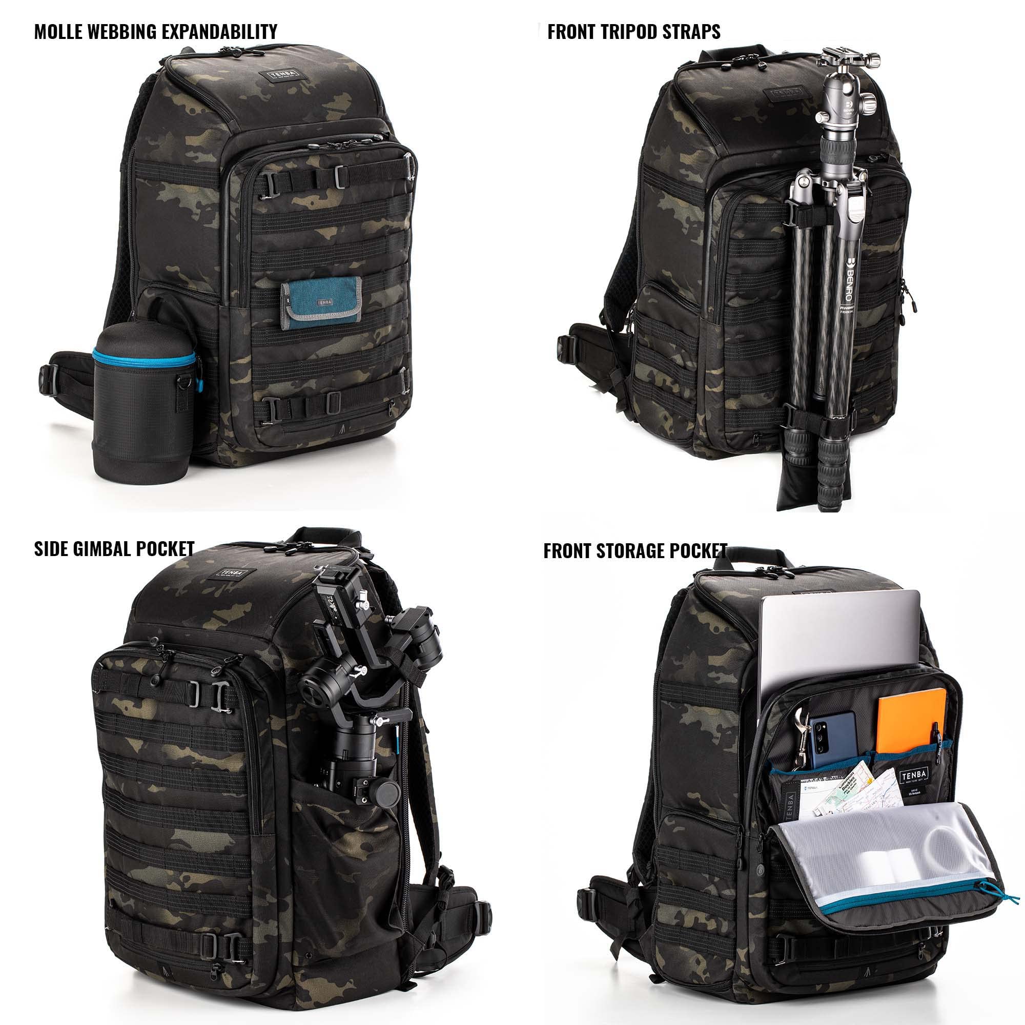 Tenba Axis v2 32L Camera Backpack for DSLR and Mirrorless Cameras and Lenses Plus a 17-inch Laptop – Multicam Black (637-759) : Electronics