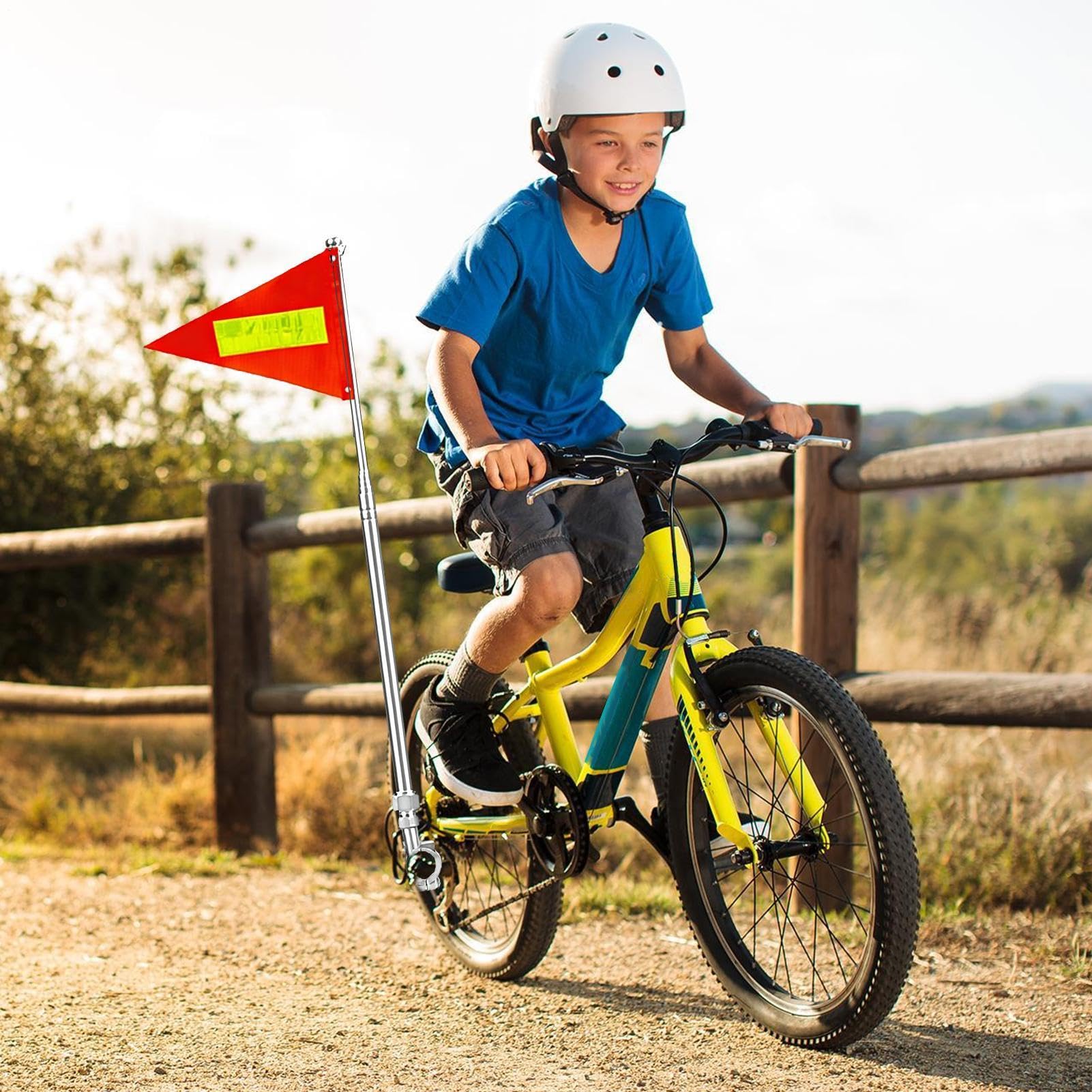 Generico Bandiera per Rimorchio Bici,Stendardo Retrattile Impermeabile Riflettente - Bandierina per Carrello da Golf, Veicolo a Tre Ruote e Sedia a Rotelle | per Esterno, Adulti e Bambini