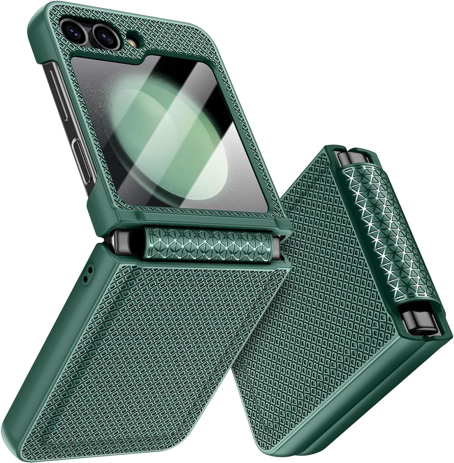 Kapa Textured Grip Hinge Protection Back Cover for Samsung Galaxy Z Flip6 / Z Flip 6 | with [Inbuilt Glass] Full Body Shockproof Hard Back Case (Green) (B0DFPPX891) Amazon Price History, Amazon Price Tracker