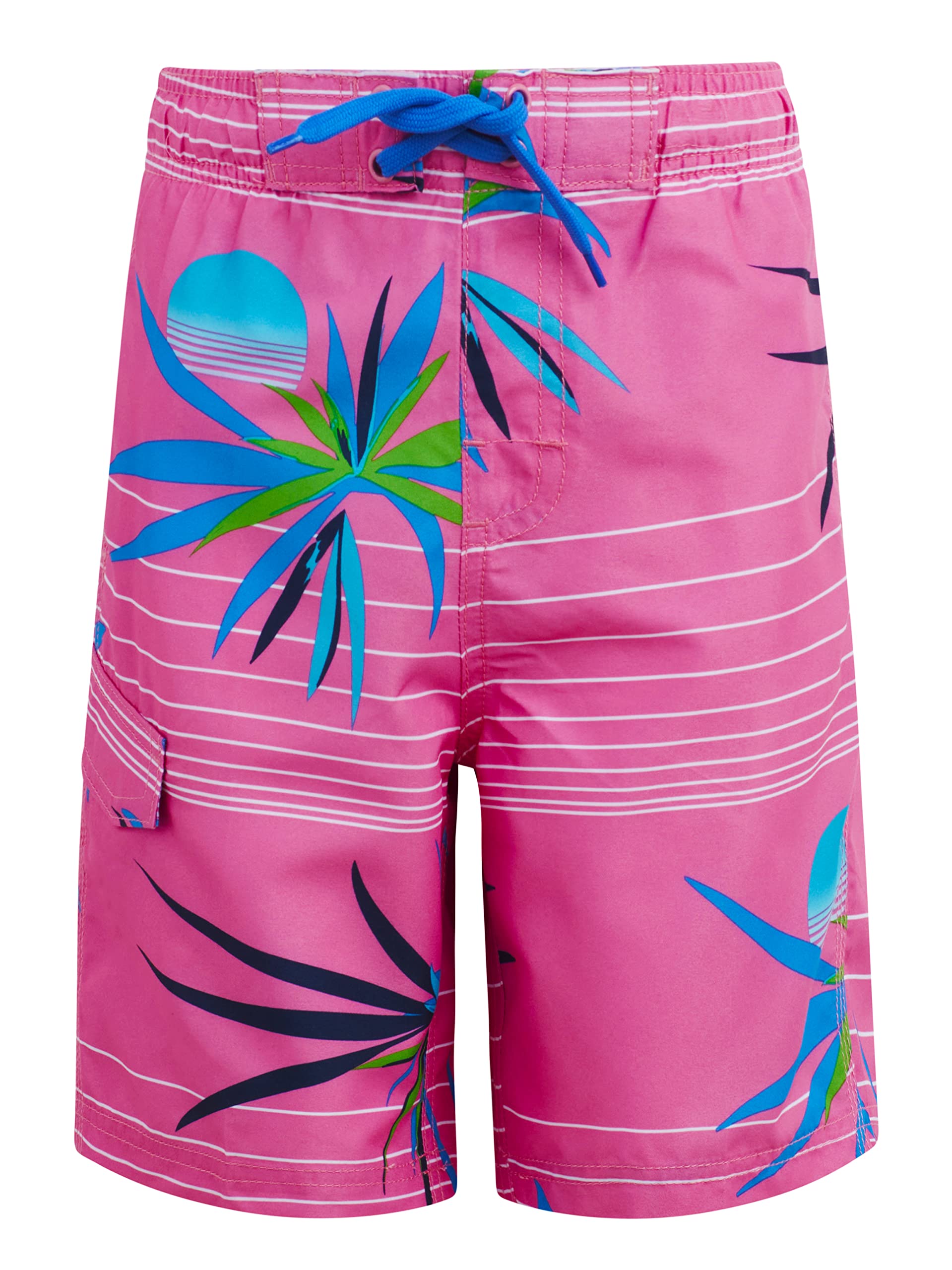 Kanu Surf Boys' Echo Quick Dry UPF 50+ Beach Swim Trunk, Bellaire Pink, 14