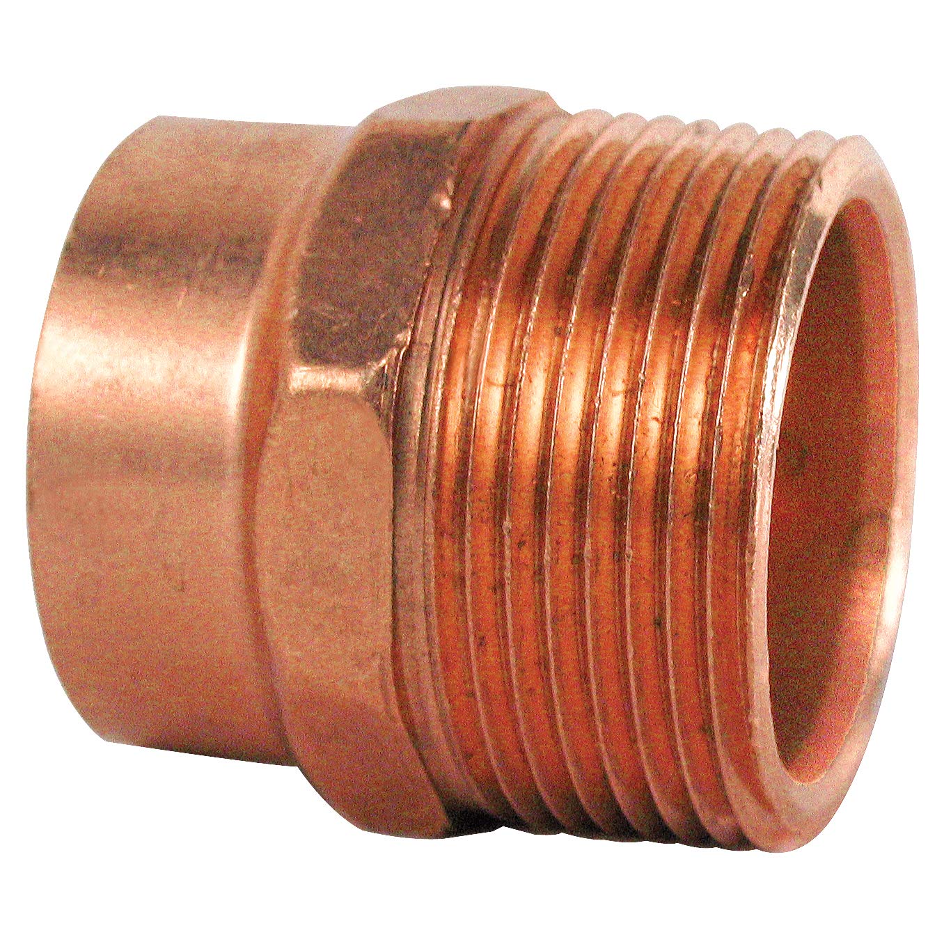 Adaptador de cobre DWV 1-1/4 duradero con rosca macho para conexiones sanitarias estables