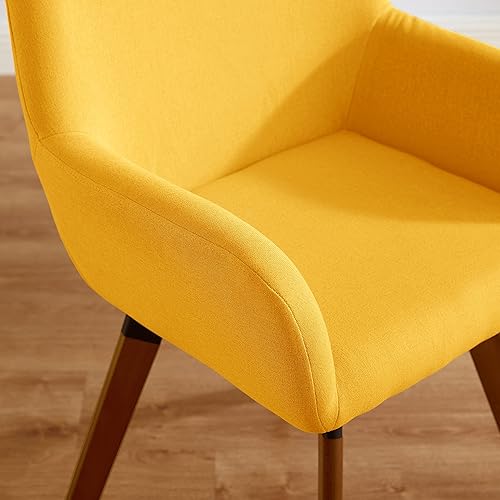 Miniatura 7 de Art Leon Juego de 2 sillas de comedor giratorias sillas modernas de mediados de siglo sillas tapizadas de tela de lino para cocina comedor silla