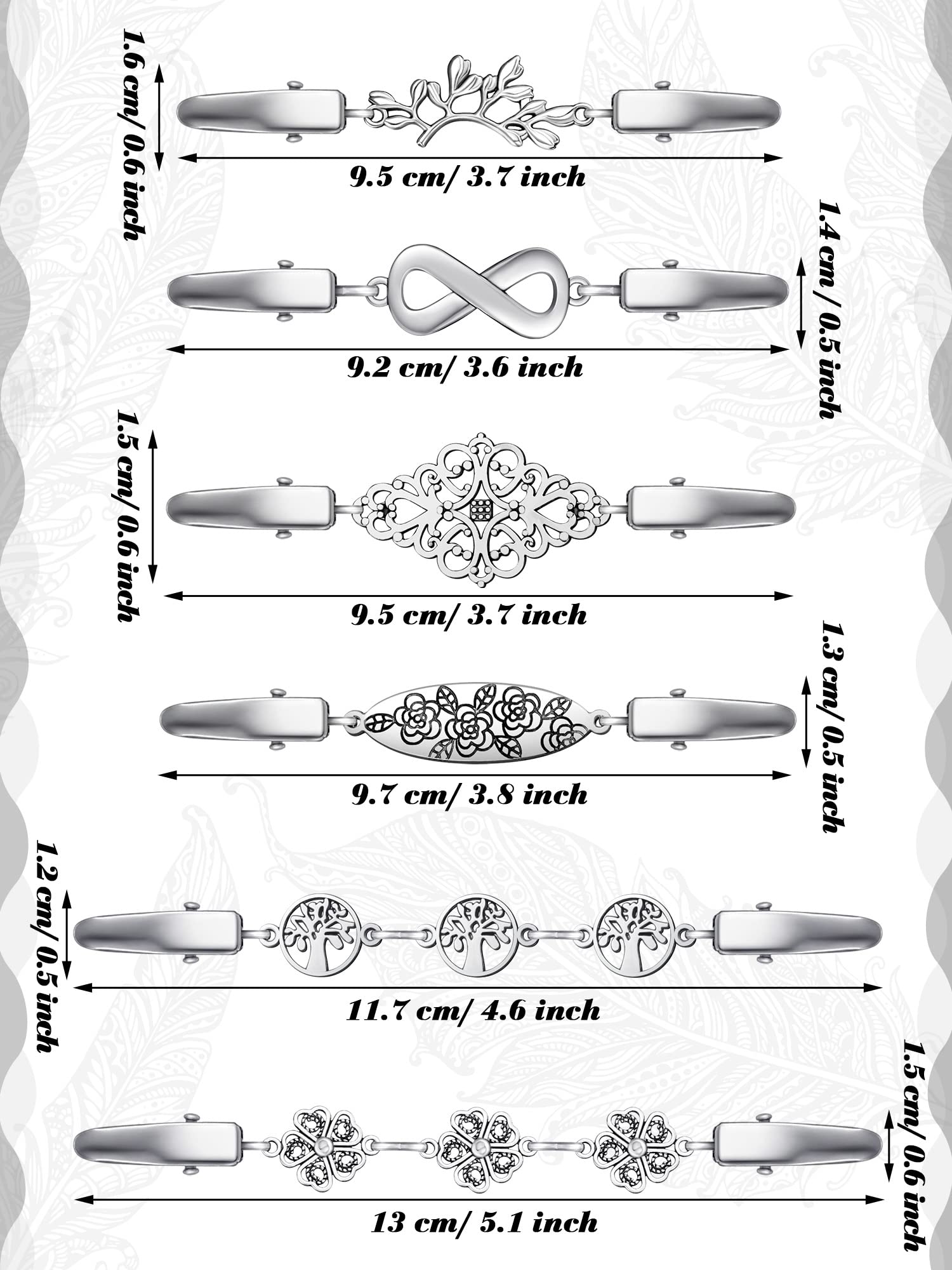 6-tlg. Cinch Clip Set - Kleiderclips Für Cardigan & Schal (Metall)