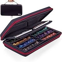 Vista 8 de SIQUK Dice Case DND Dice Box Dice Storage Case Dice Organizer Holder with Handle Removable Slotted Tray Holds 8 Sets DND Dice for Dungeons & Dragons
