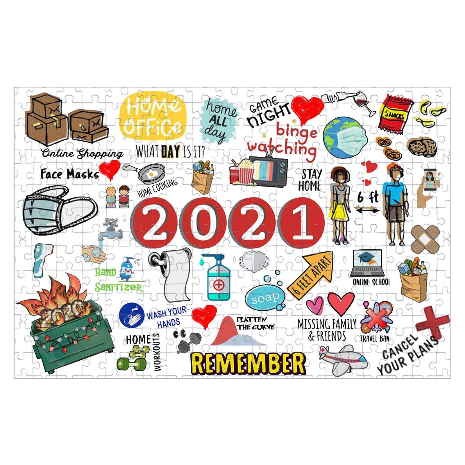 2021 Jigsaw Puzzles 1000 Piece Jigsaw Paper Adult Children Toys for Adults and Kids to Memorialize 2020, Commemoration of Events in 2020 Unique Game Artwork Gift for Teens Home Decoration