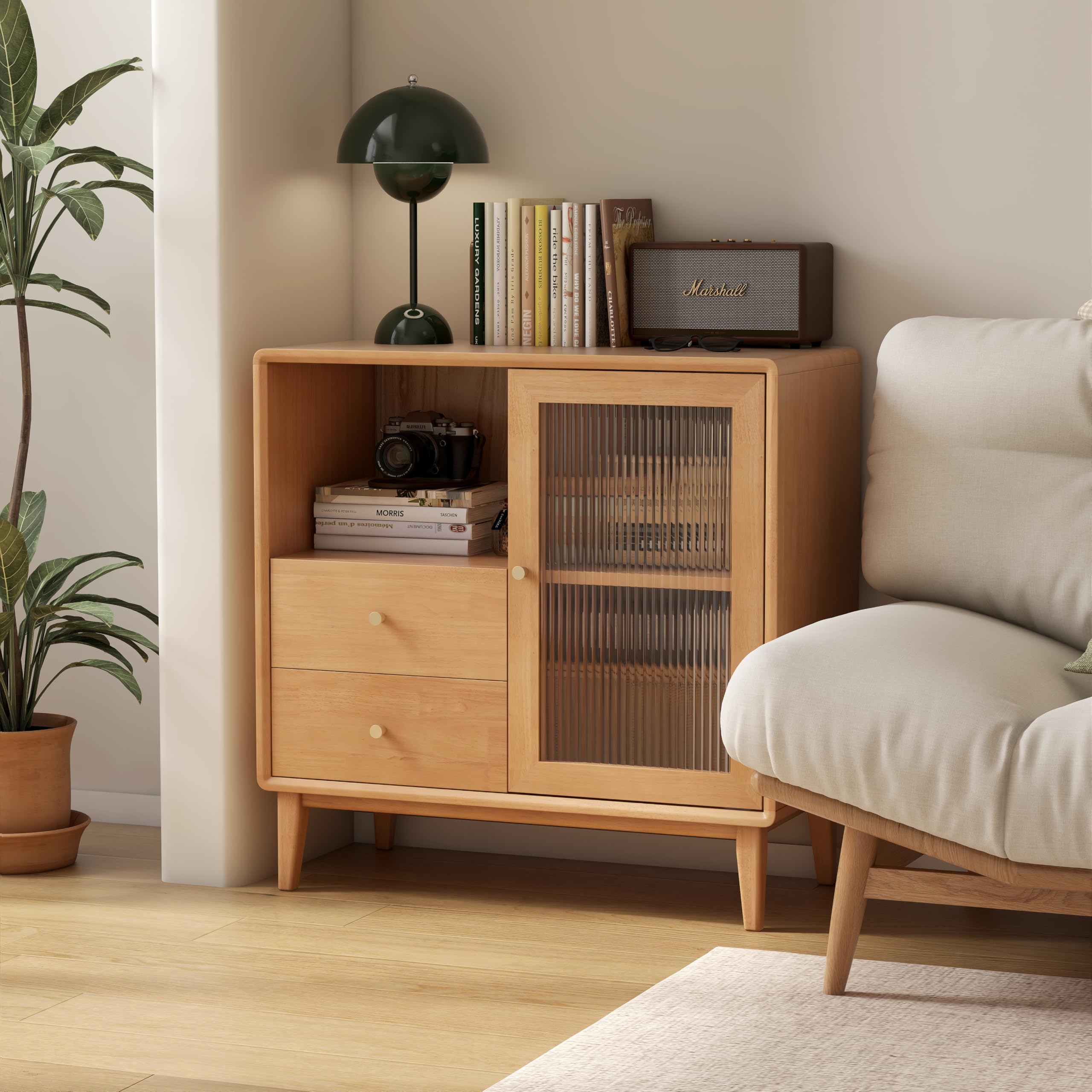 Wayshome 100% Solid Wood Storage Cabinet
