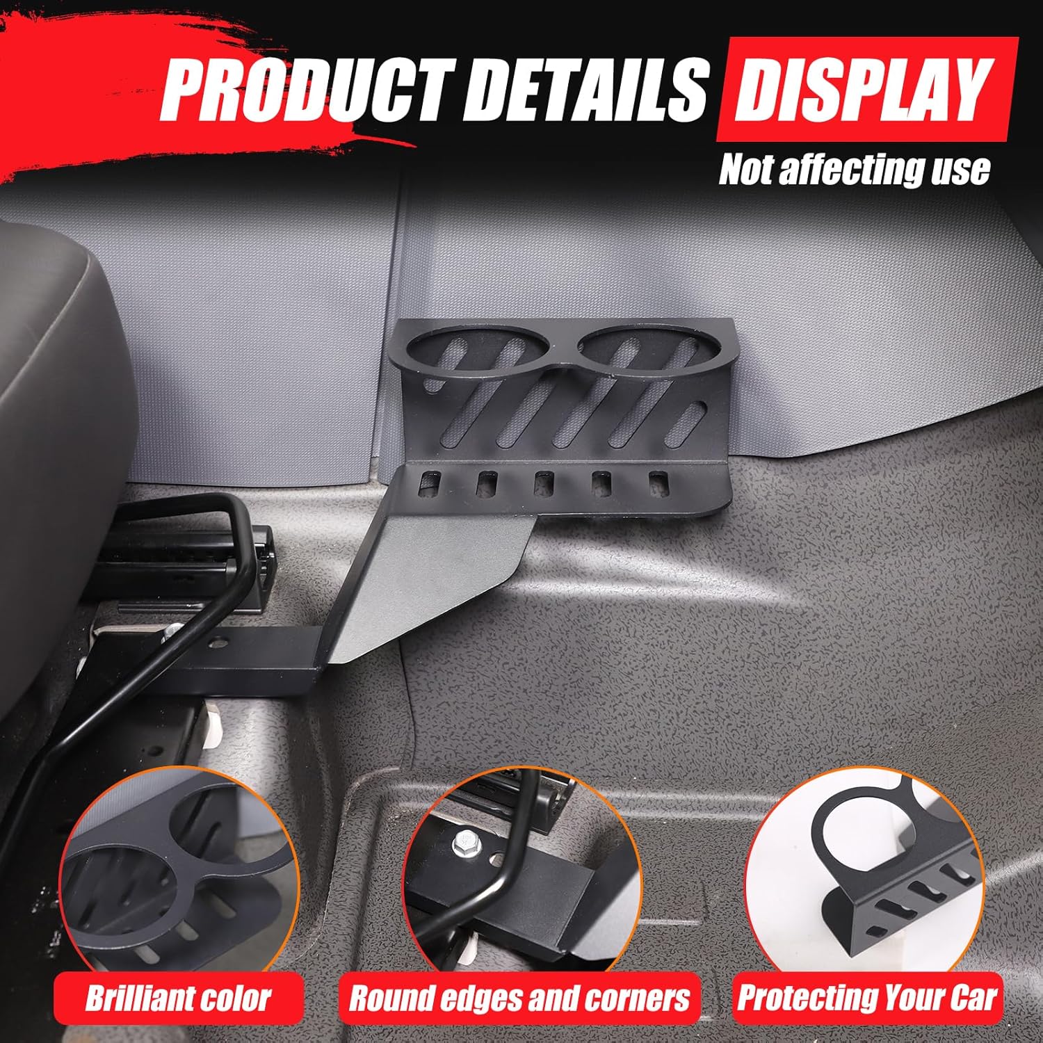 Under Seat Cup Holder Passenger Seat Expander Bracket Compatible with INEOS Grenadier/Quartermaster 2020-2025, Aluminum Alloy Side Console Cup Holder