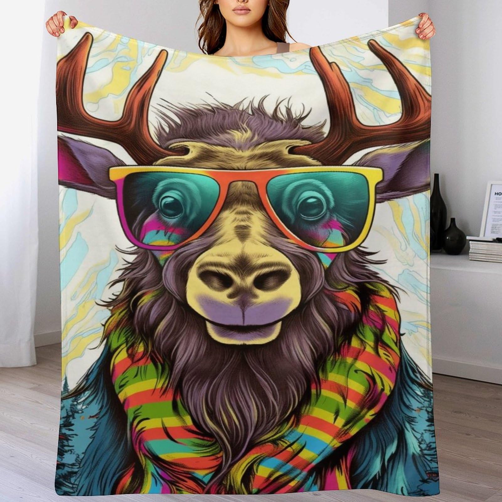 Couverture canapé chaude Élan, jeté de lit luxe en flannel douce de salon