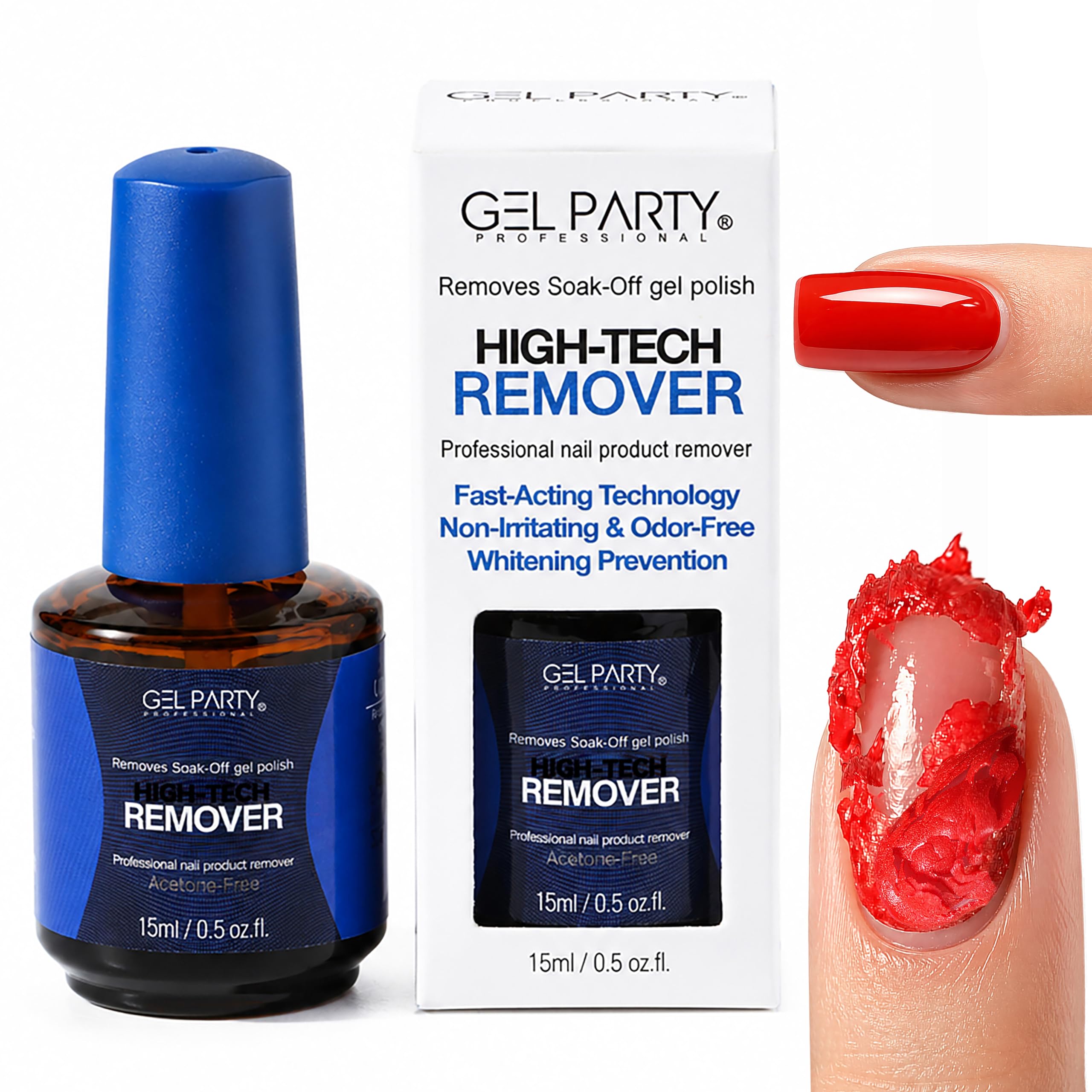 GELPARTY Gel Nail Polish Remover, 15ml, No Soak, No Foil, Fast Removal