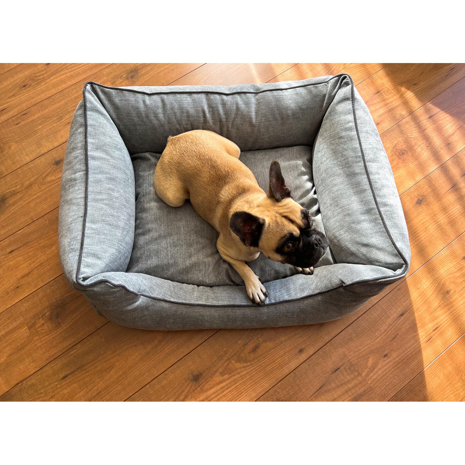 Aumüller Divano per cani Ortho Line, grigio – 117 cm – Divano ortopedico per cani | Cuscino reversibile con memory foam | Rivestimento rimovibile | Prodotto in Europa