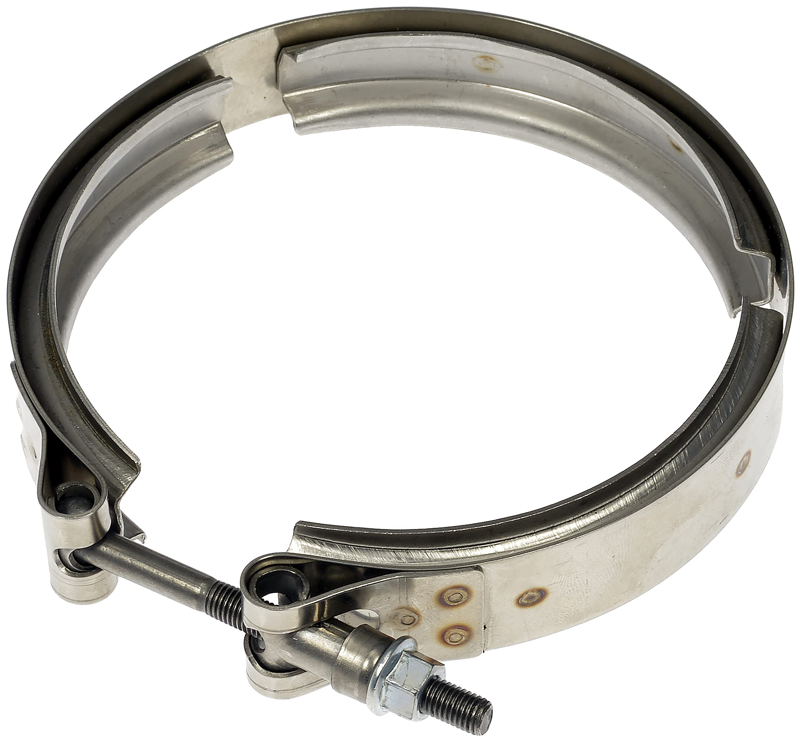 Dorman 904-0261 Exhaust Gas Recirculation (EGR) Cooler Clamp Compatible with Select Models - Exhaust V-Band Clamp - V Band Clamp - Exhaust V-Band Clamp - Exhaust Pipe Clamp - Exhaust Bracket - Exhaust Line Clamp - This direct replacement exhaust clamp matches the fit and function of the original equipment clamp. Manufactured from quality materials for a long service life, it has undergone industry standard testing to ensure reliable performance. - 2022-07