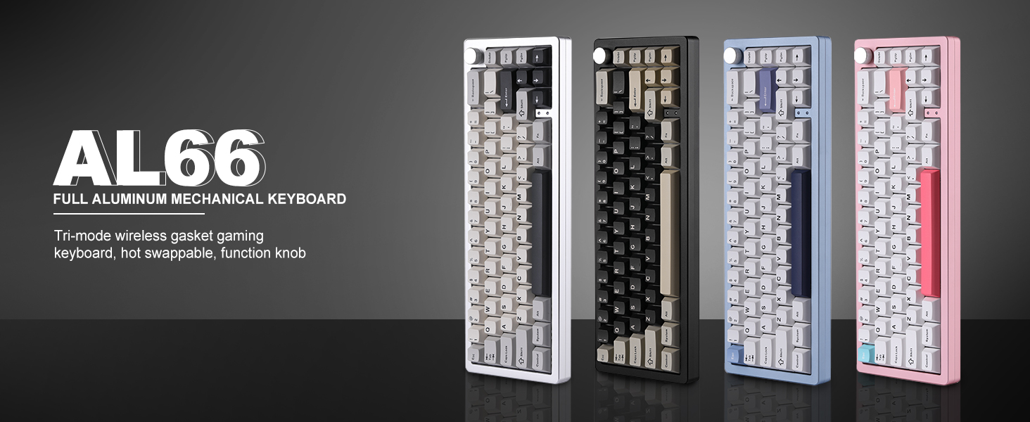 Amazon.com: YUNZII AL66 Wireless Mechanical Keyboard,Full Aluminum
