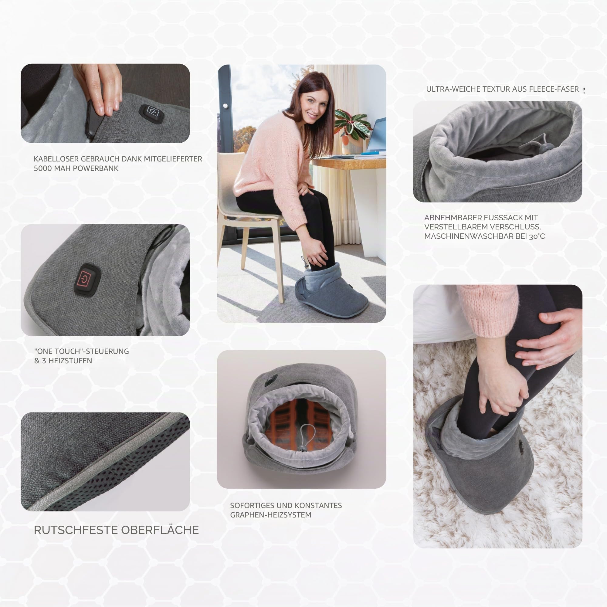 Graphene Foot Warmer - Elektrischer Fußwärmer Kabellos - Beheizter Fußsack GraphenWärme Beine Winter