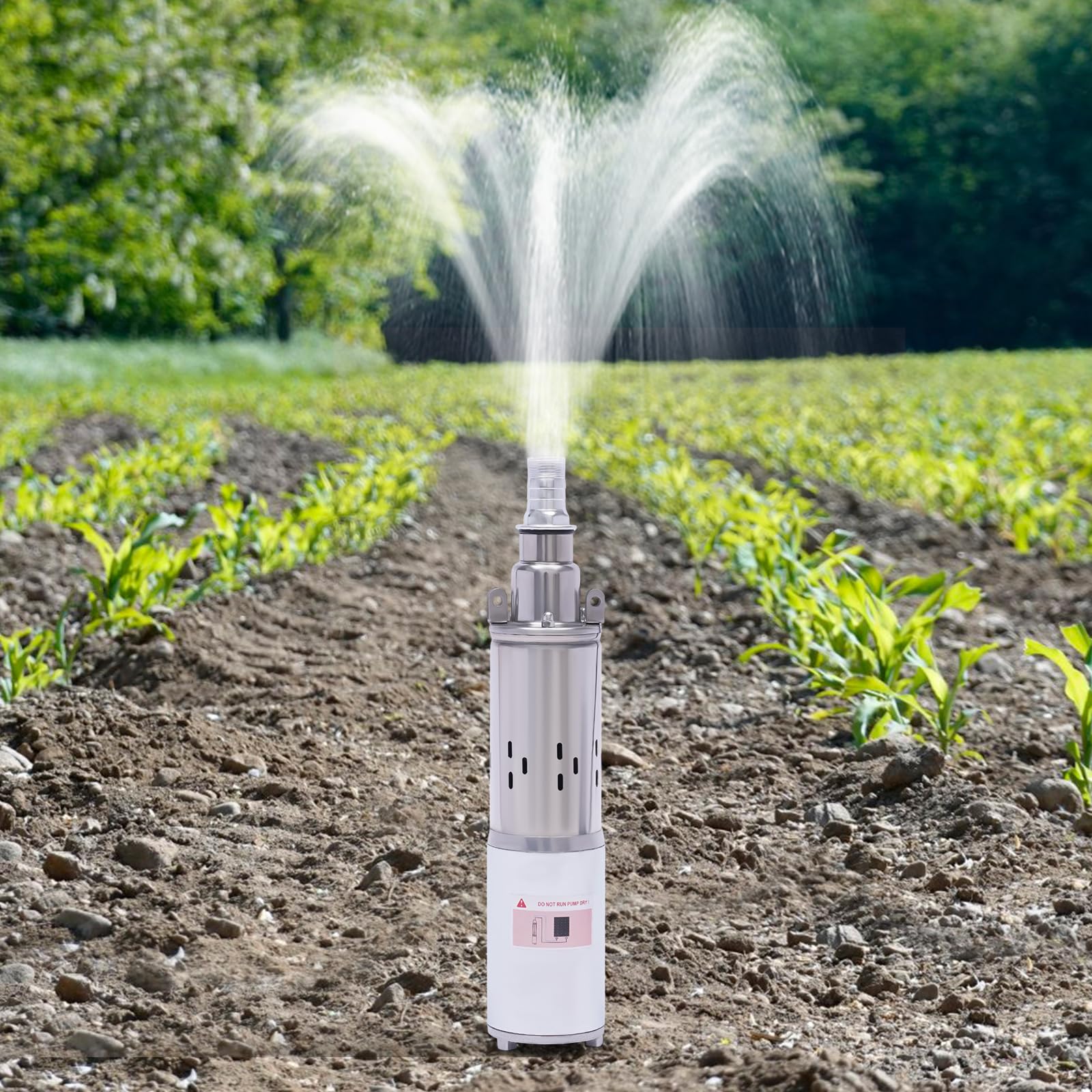 Pompa per fontana profonda, 180 W, 12 V, 1200 l/h, in acciaio inox, compatibile con sabbia, altezza max. 34 m, pompa sommersa con cavo da 17 m